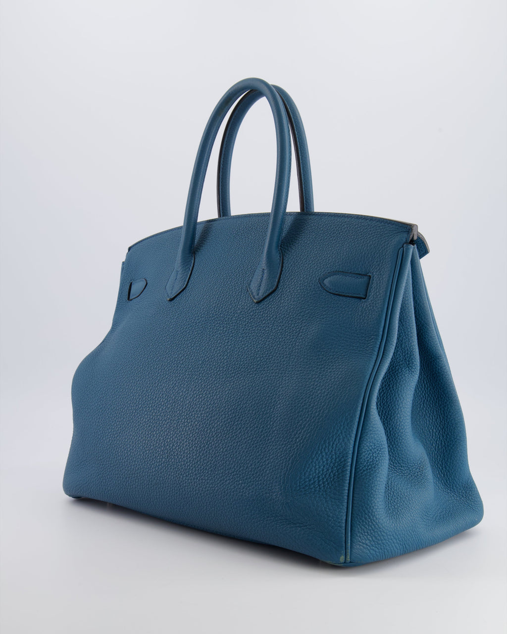 Hermès Birkin 35 Retourne Bag in Blue Jean Togo Leather with Palladium Hardware