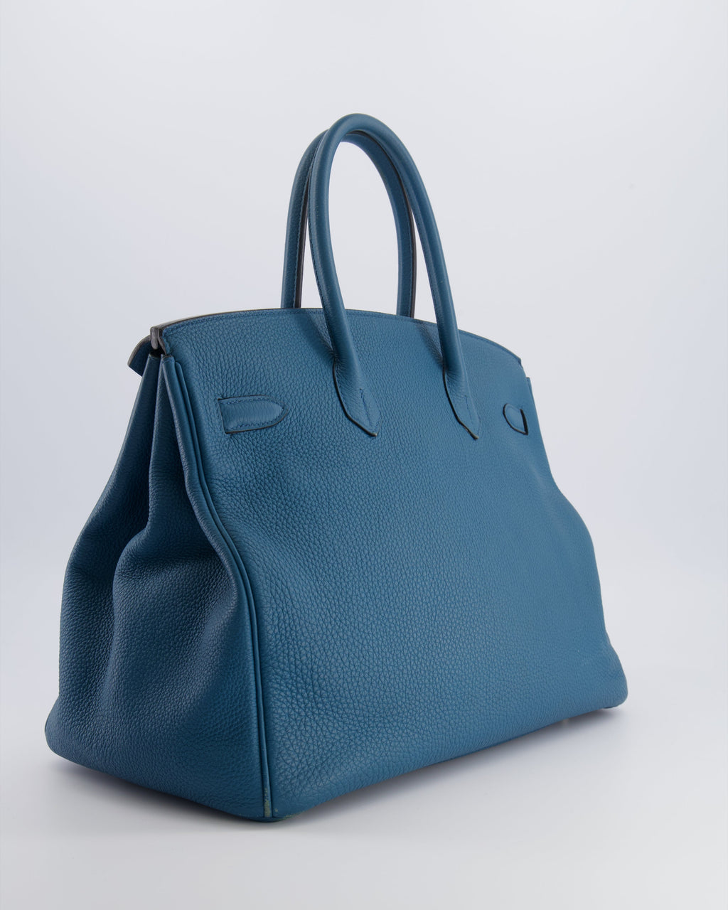 Hermès Birkin 35 Retourne Bag in Blue Jean Togo Leather with Palladium Hardware