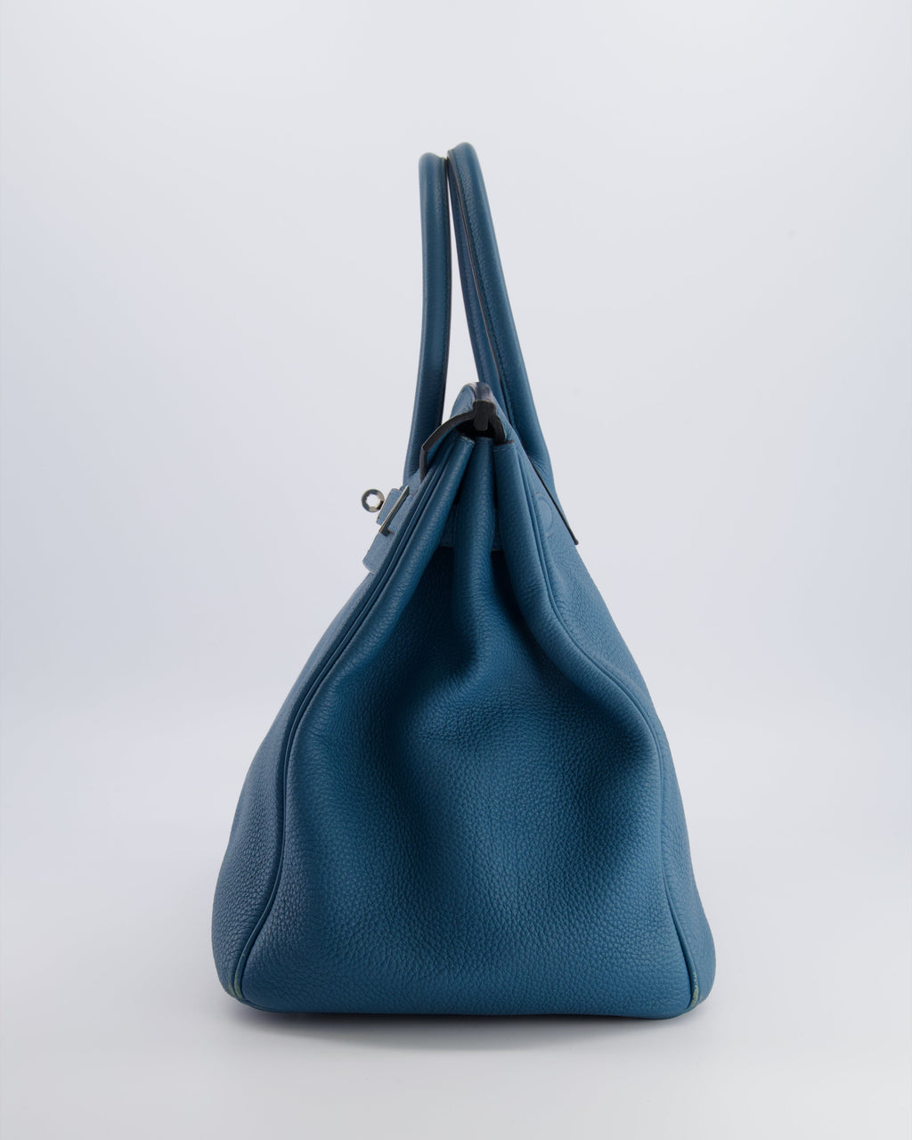 Hermès Birkin 35 Retourne Bag in Blue Jean Togo Leather with Palladium Hardware