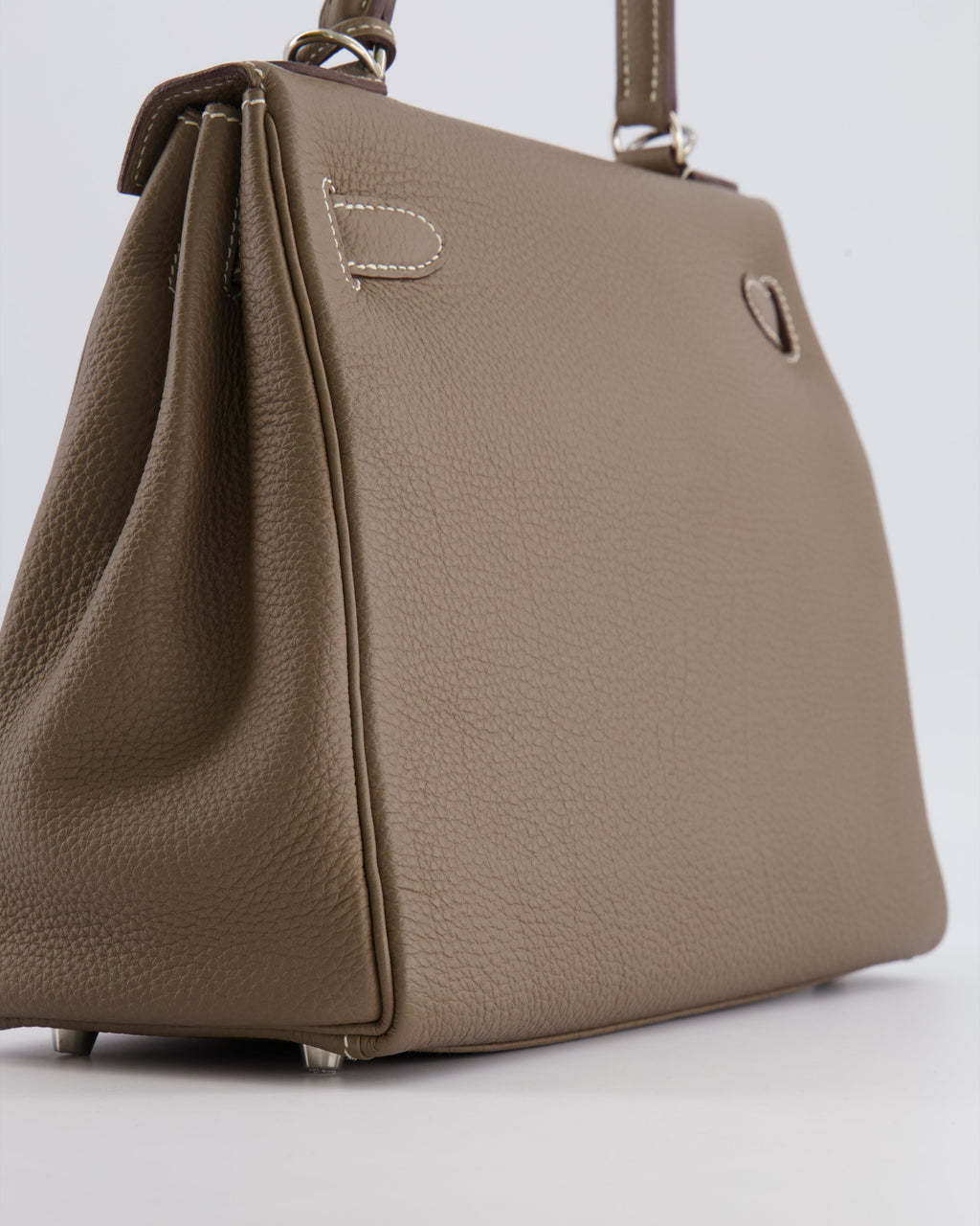 *FIRE PRICE* Hermès Kelly 28 Retourne Bag in Etoupe Togo Leather with Palladium Hardware