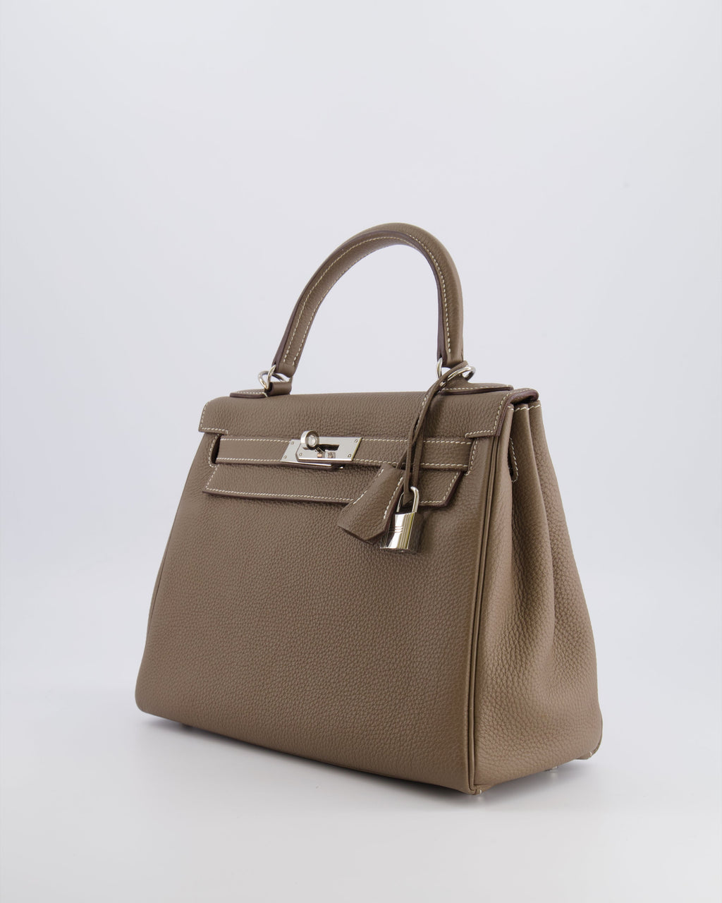 *FIRE PRICE* Hermès Kelly 28 Retourne Bag in Etoupe Togo Leather with Palladium Hardware