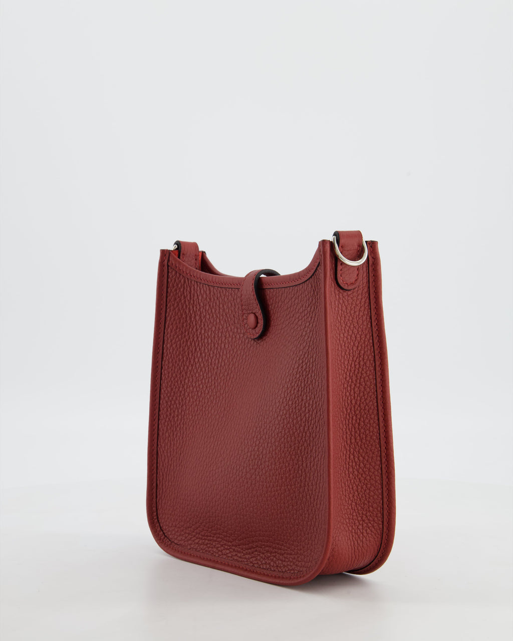Hermès Mini Evelyne Bag in Rouge H in Clemence Leather with Palladium Hardware