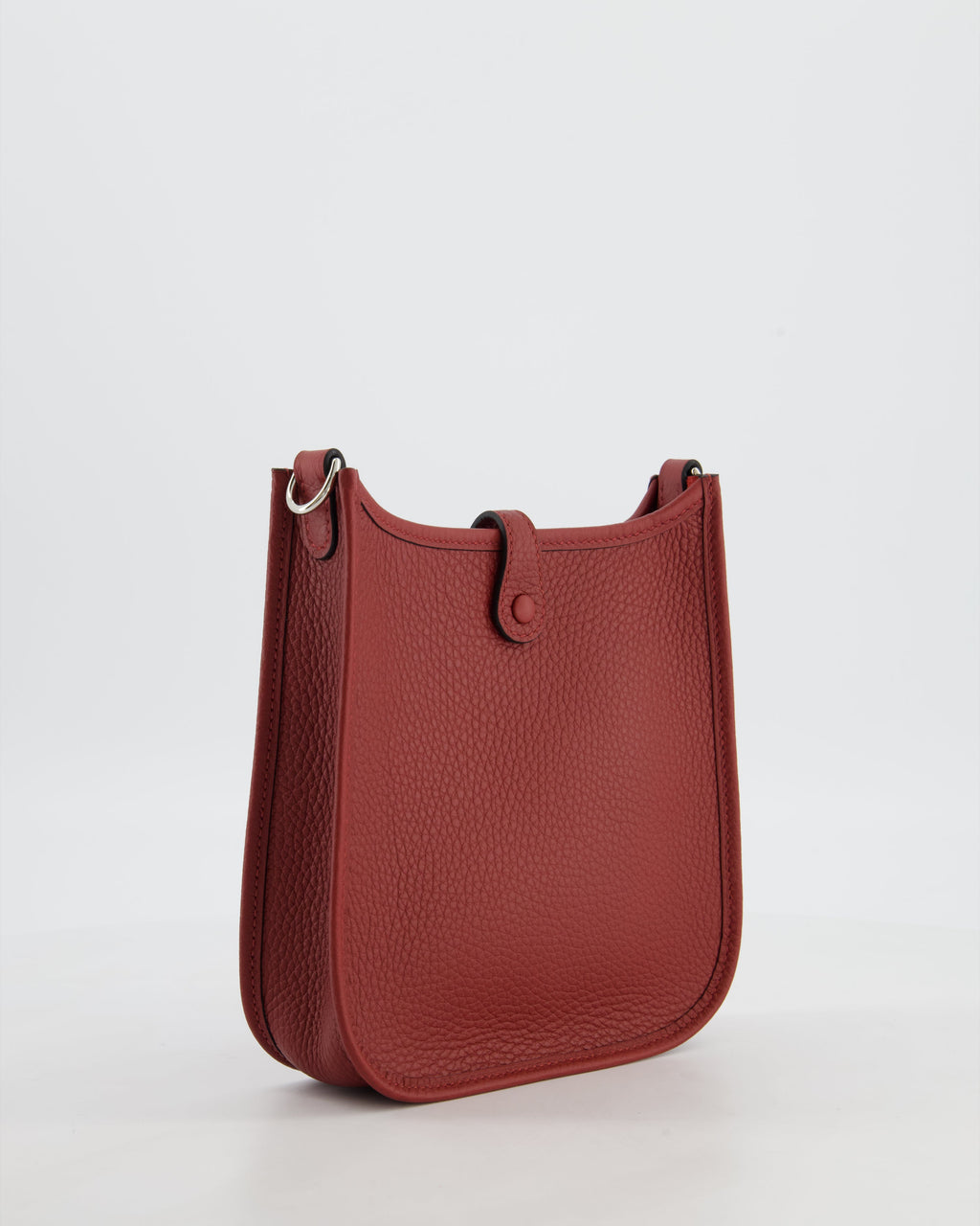 Hermès Mini Evelyne Bag in Rouge H in Clemence Leather with Palladium Hardware