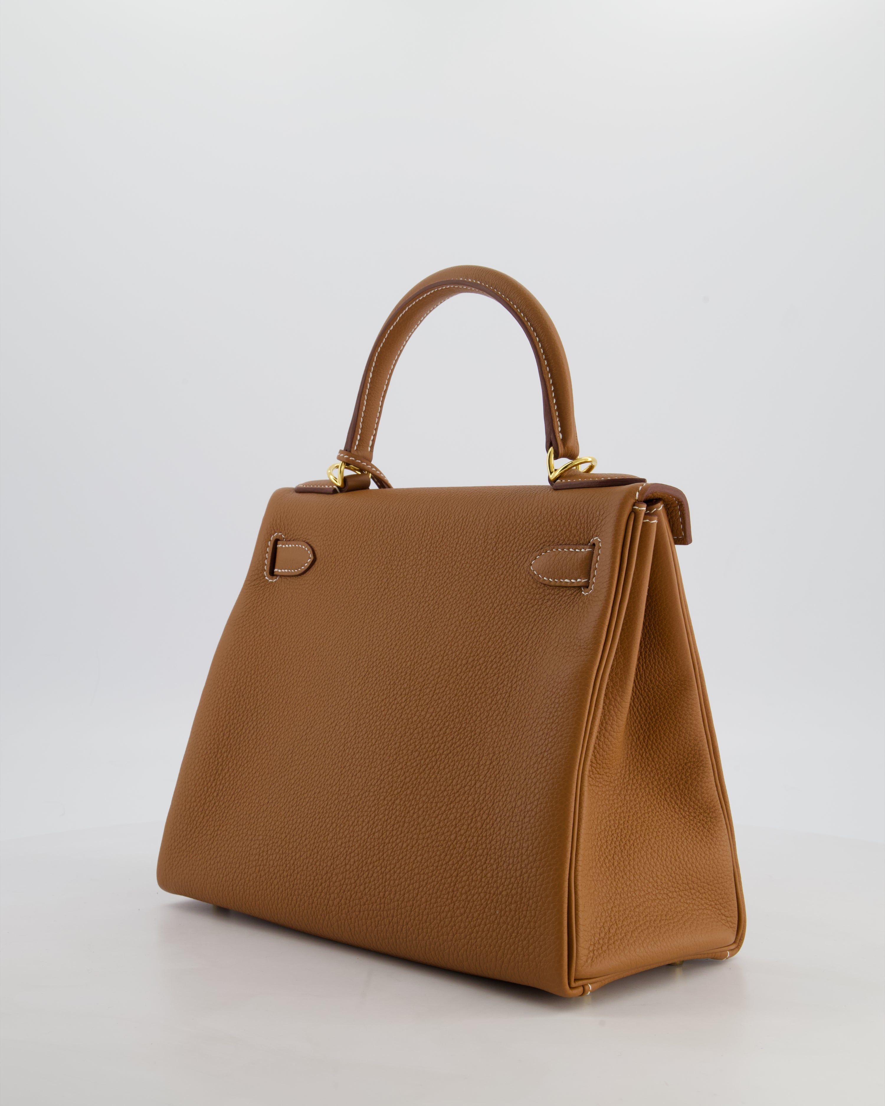 Hermès Kelly 28 Retourne Bag in Gold Togo Leather with Gold Hardware