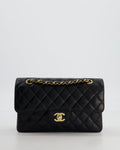 Chanel Black Small Classic Double Flap Bag in Caviar Leather with Gold Hardware