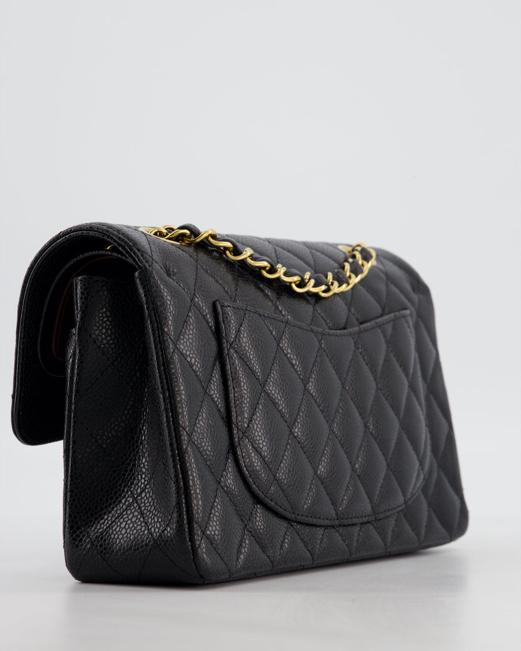 Chanel Black Small Classic Double Flap Bag in Caviar Leather with Gold Hardware