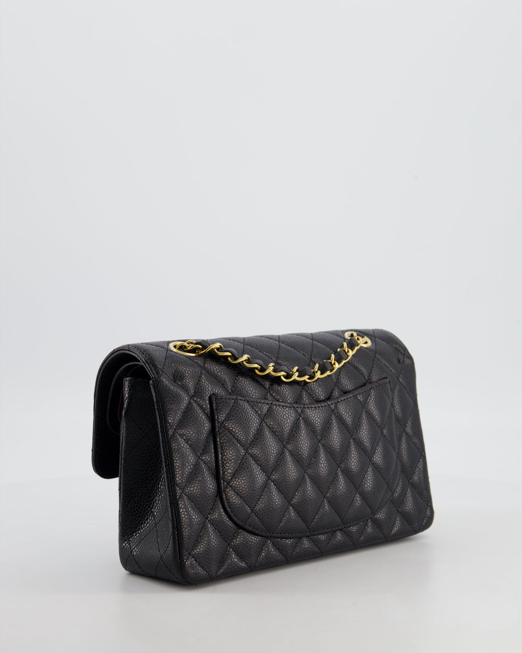 Chanel Black Small Classic Double Flap Bag in Caviar Leather with Gold Hardware