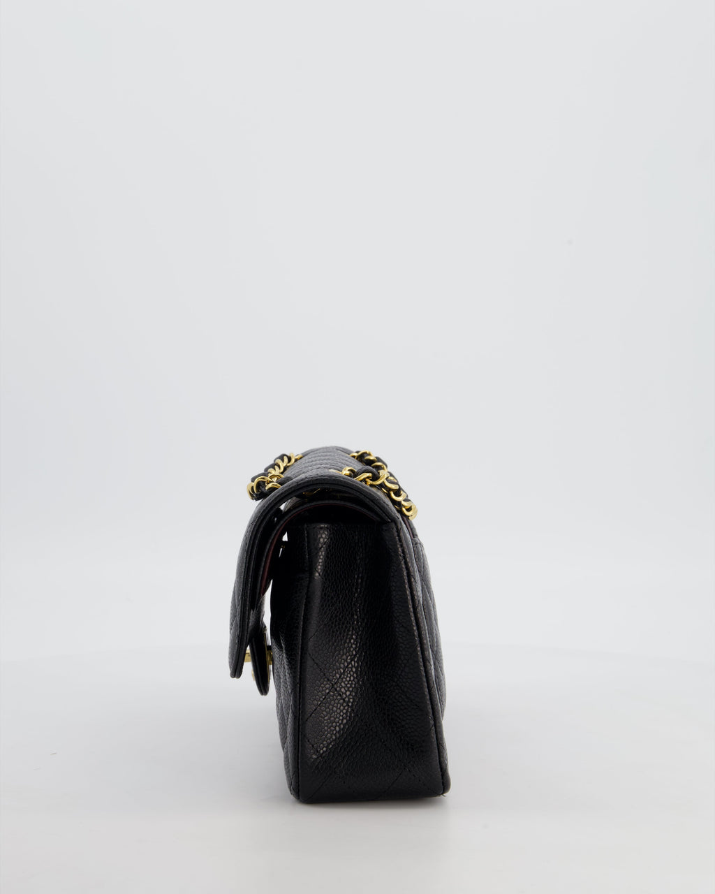 Chanel Black Small Classic Double Flap Bag in Caviar Leather with Gold Hardware