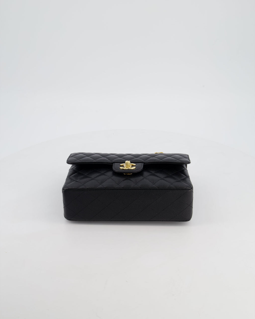 Chanel Black Small Classic Double Flap Bag in Caviar Leather with Gold Hardware