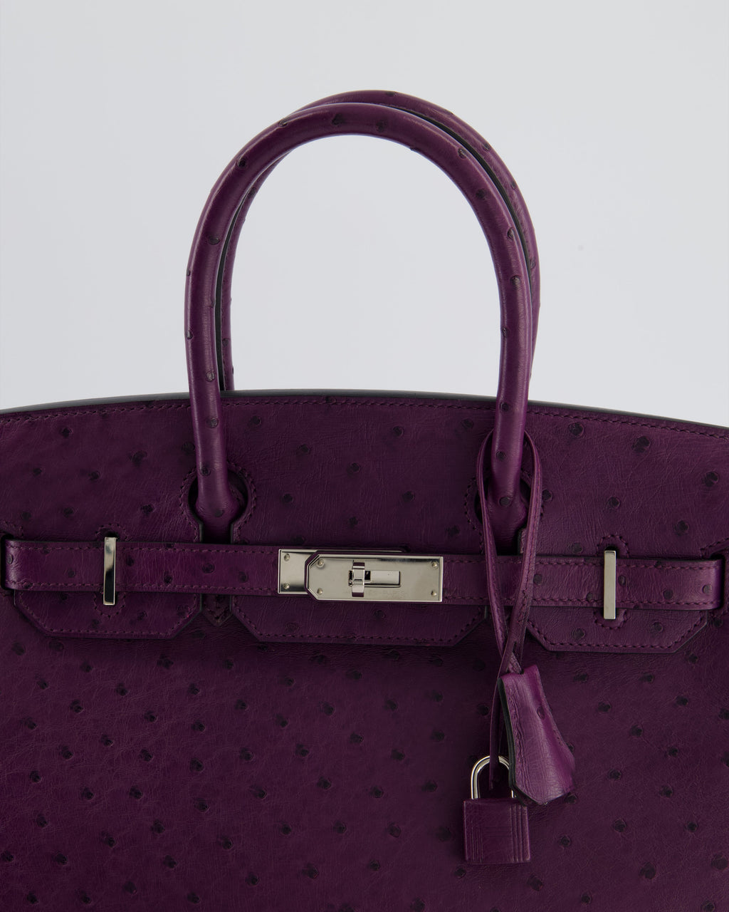 *HOT & RARE* Hermès Birkin 30 Retourne Bag in Violine Ostrich Leather with Palladium Hardware