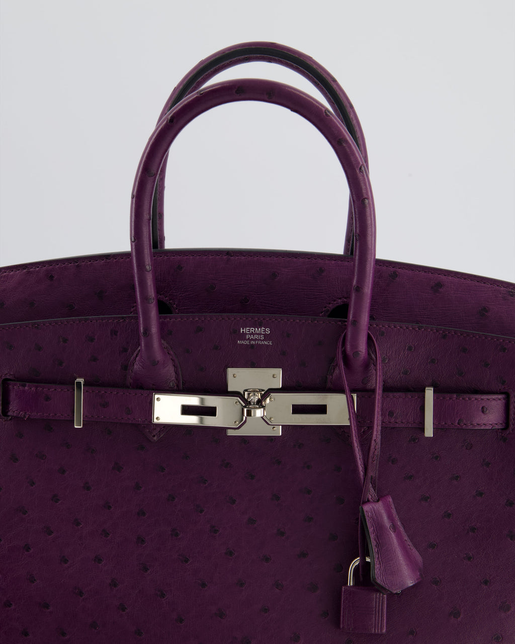 *HOT & RARE* Hermès Birkin 30 Retourne Bag in Violine Ostrich Leather with Palladium Hardware