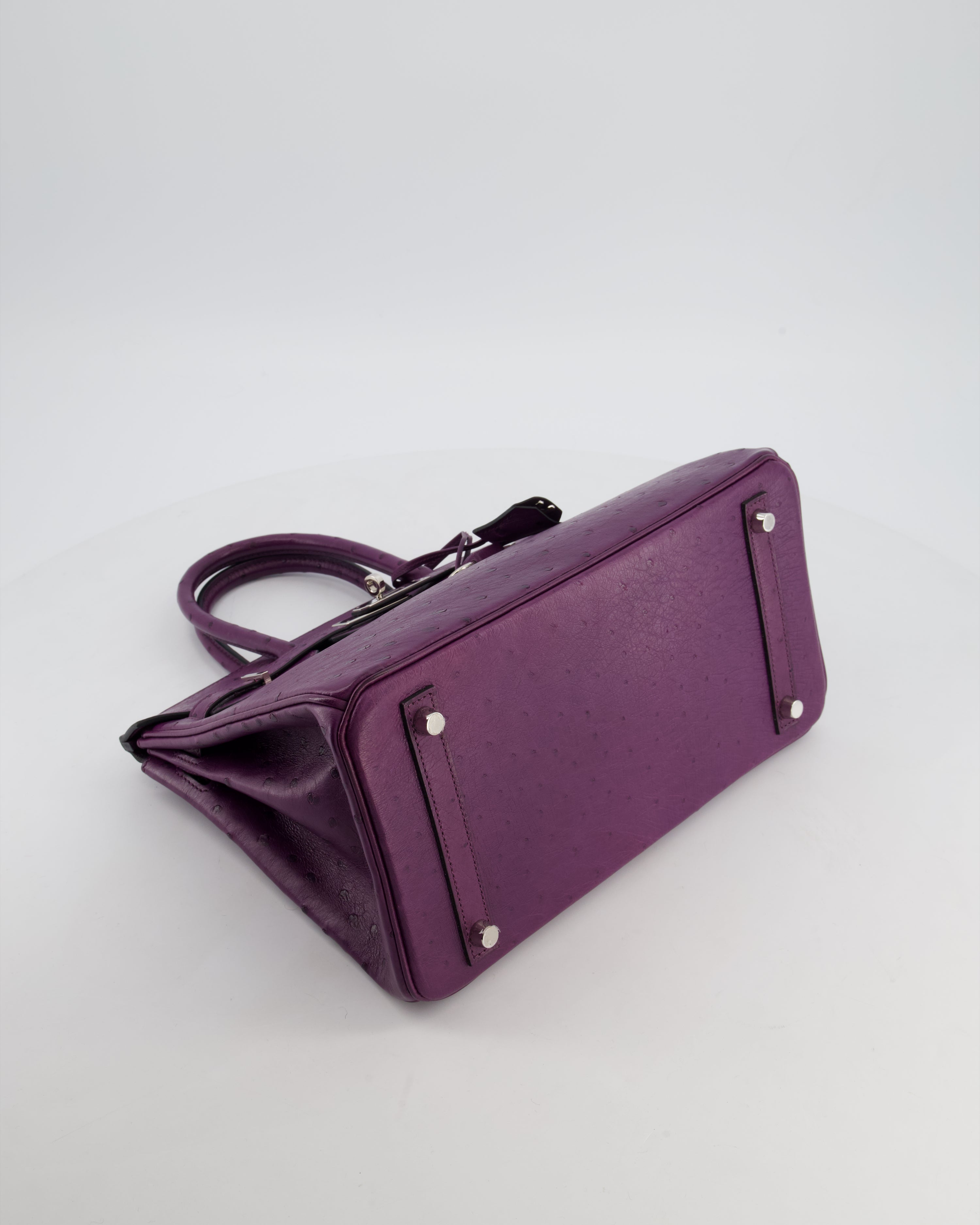 *HOT & RARE* Hermès Birkin 30 Retourne Bag in Violine Ostrich Leather with Palladium Hardware