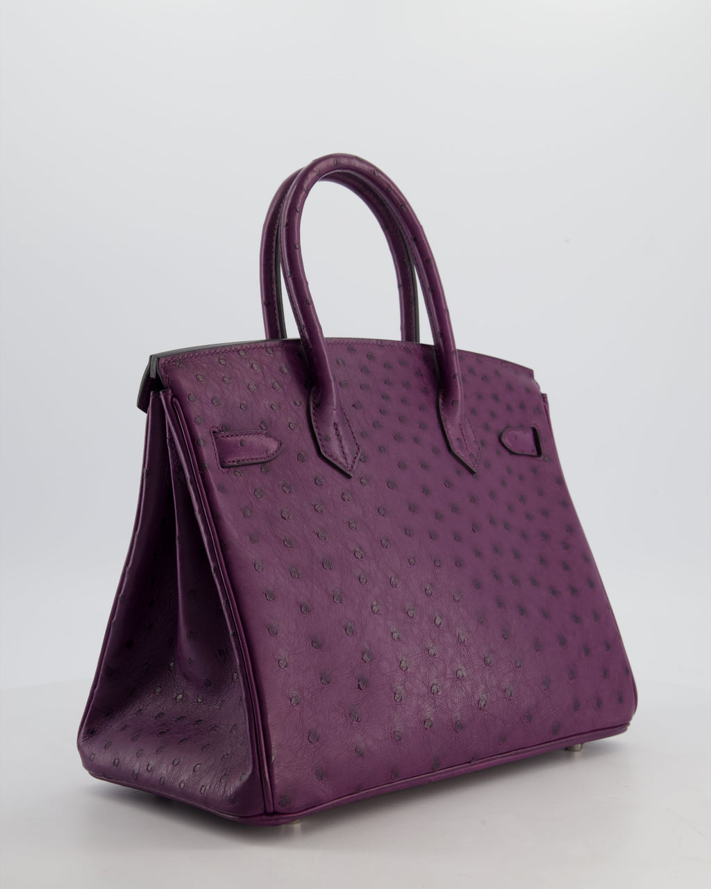 *HOT & RARE* Hermès Birkin 30 Retourne Bag in Violine Ostrich Leather with Palladium Hardware