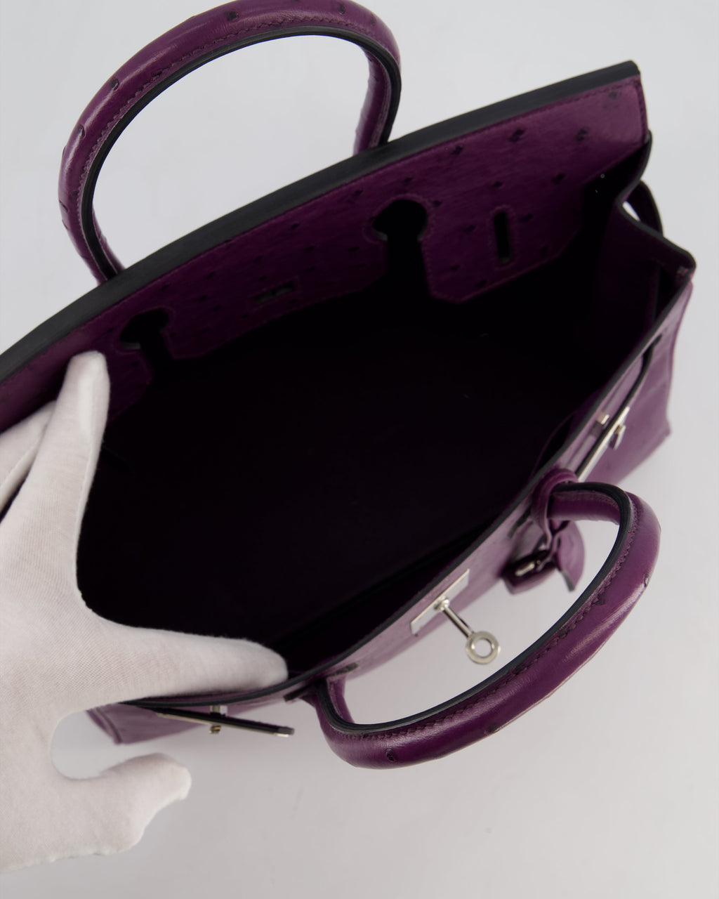 *HOT & RARE* Hermès Birkin 30 Retourne Bag in Violine Ostrich Leather with Palladium Hardware