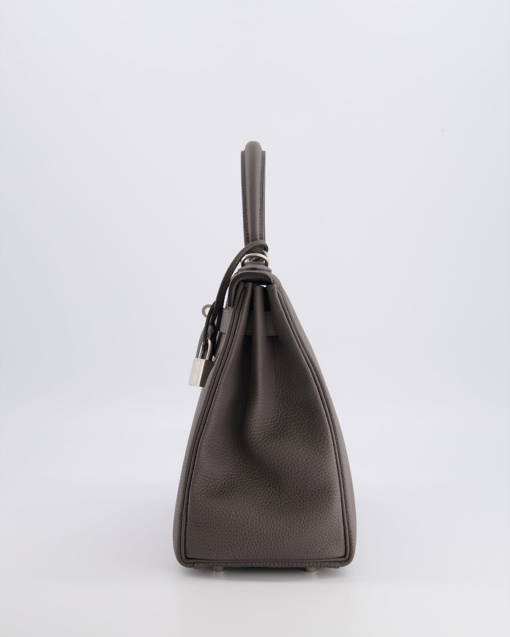 Hermès Kelly 28 Retourne HSS Bag in Gris Etain Togo Leather with Gris Perle Interior and Brushed Palladium Hardware