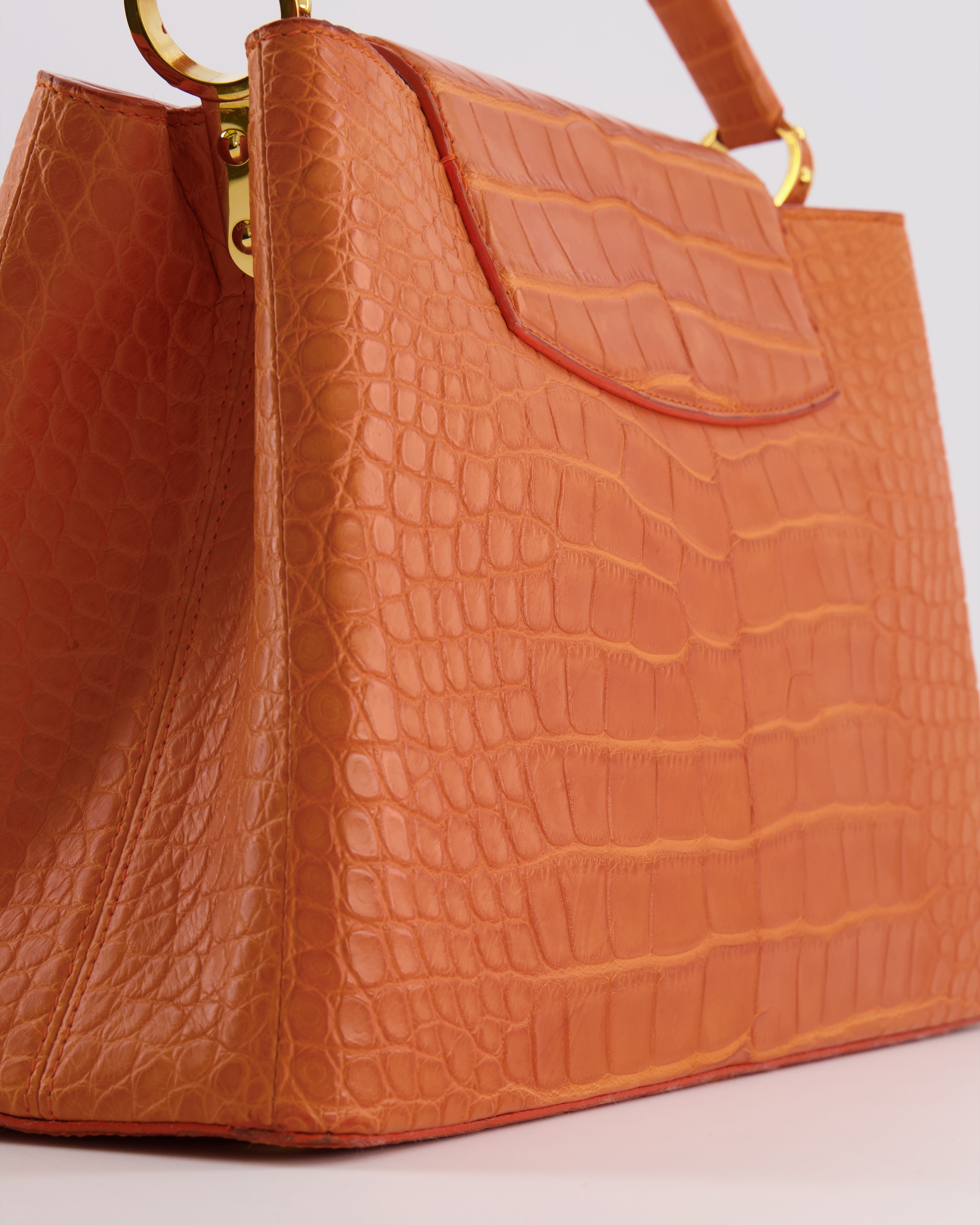 *RARE* Louis Vuitton Mandarine Orange Capucines Large Bag in Crocodile Niloticus Leather with Gold Hardware RRP £32,000