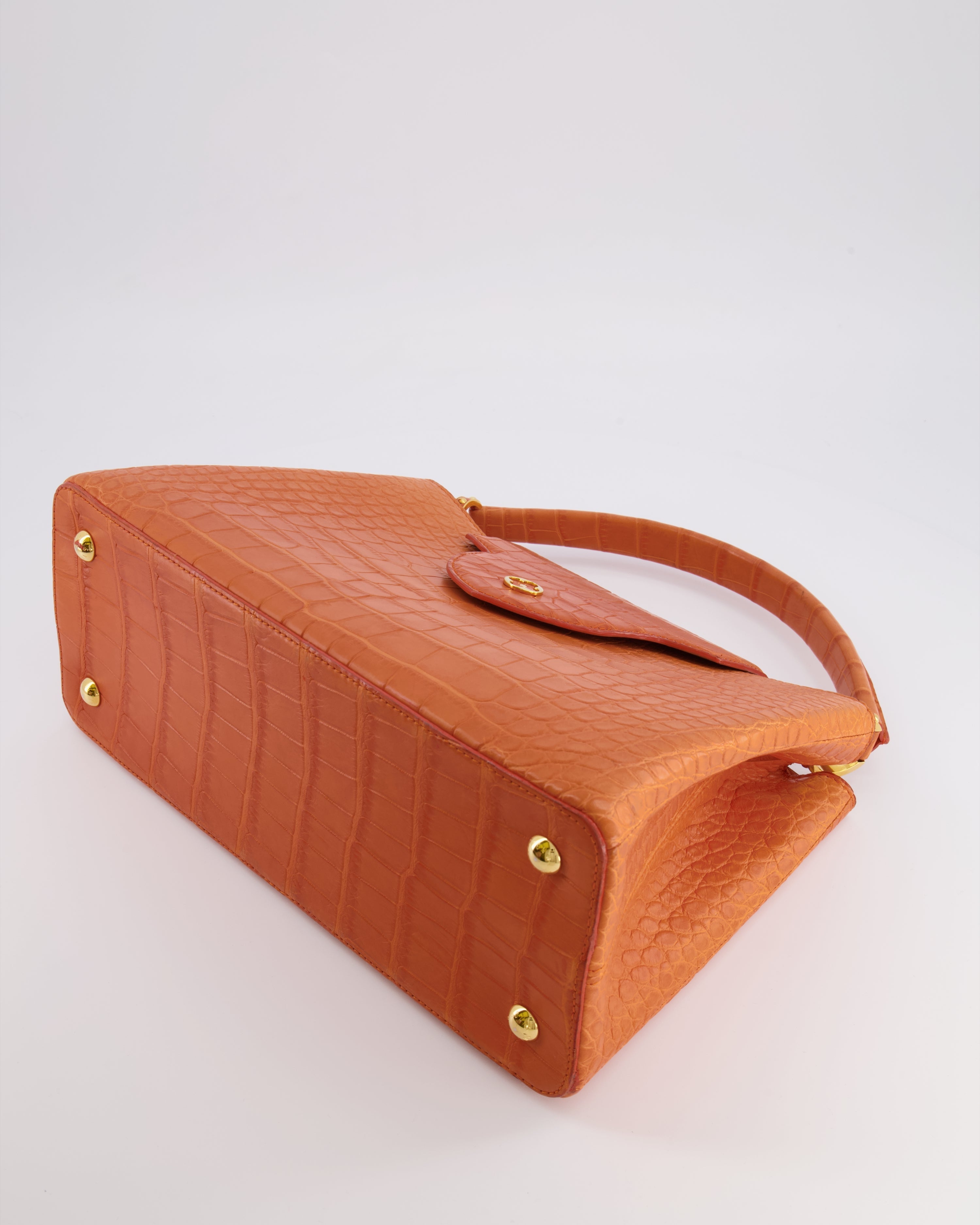 *RARE* Louis Vuitton Mandarine Orange Capucines Large Bag in Crocodile Niloticus Leather with Gold Hardware RRP £32,000