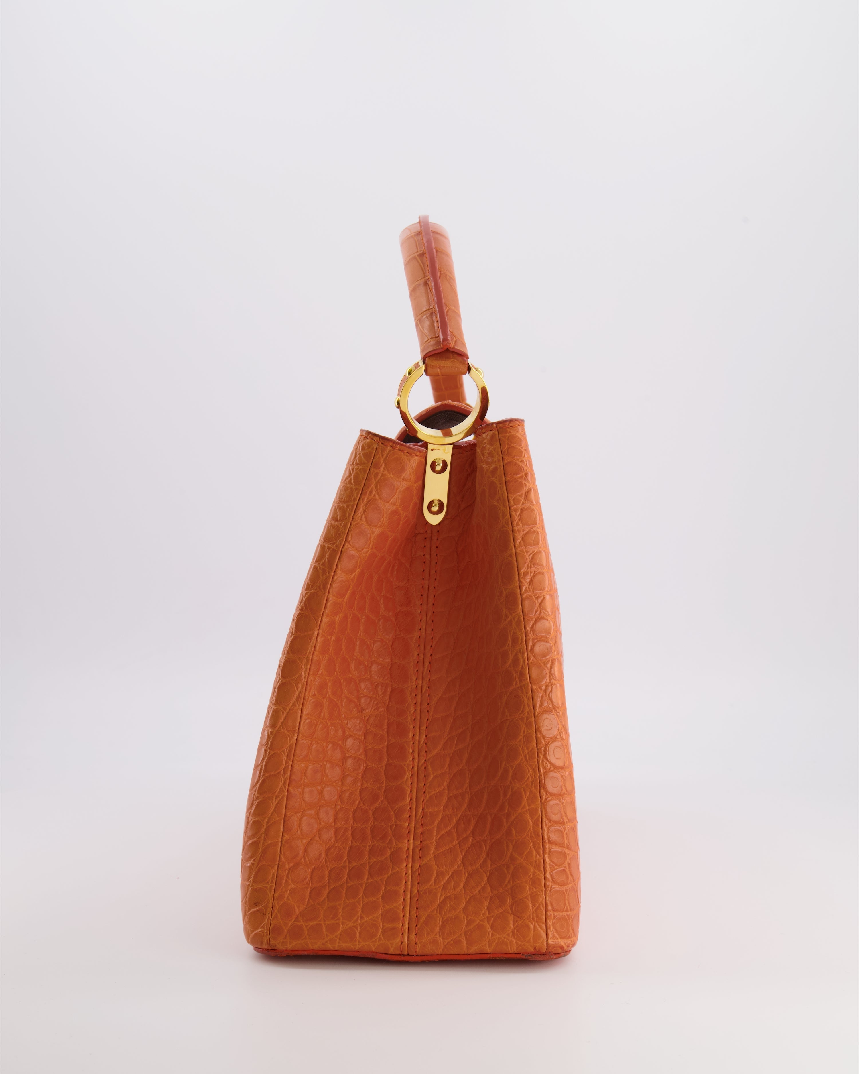 *RARE* Louis Vuitton Mandarine Orange Capucines Large Bag in Crocodile Niloticus Leather with Gold Hardware RRP £32,000