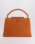 *RARE* Louis Vuitton Mandarine Orange Capucines Large Bag in Crocodile Niloticus Leather with Gold Hardware RRP £32,000