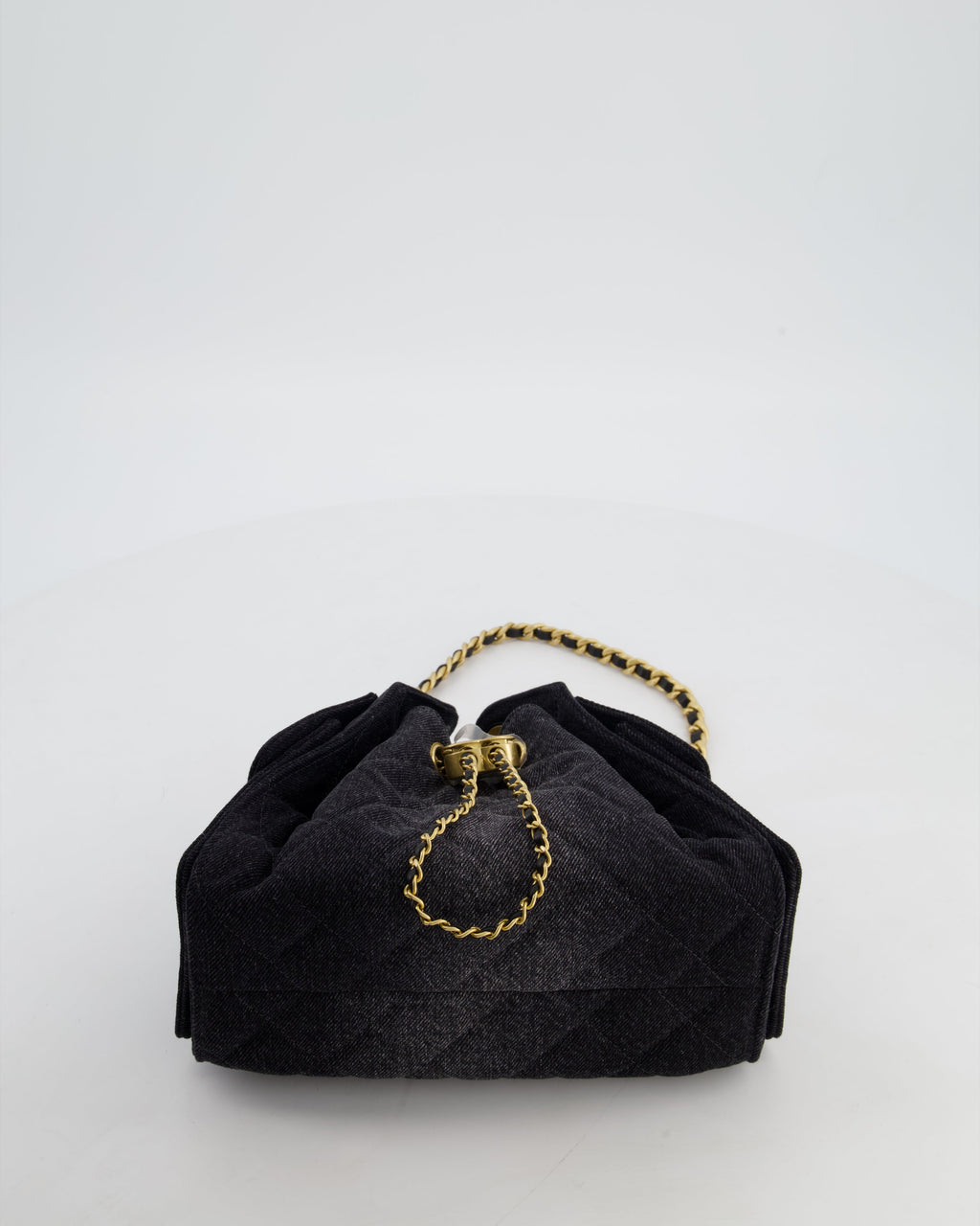 *RARE* Chanel 26C Mini 25 Handbag in Black Denim with Brushed Gold Hardware