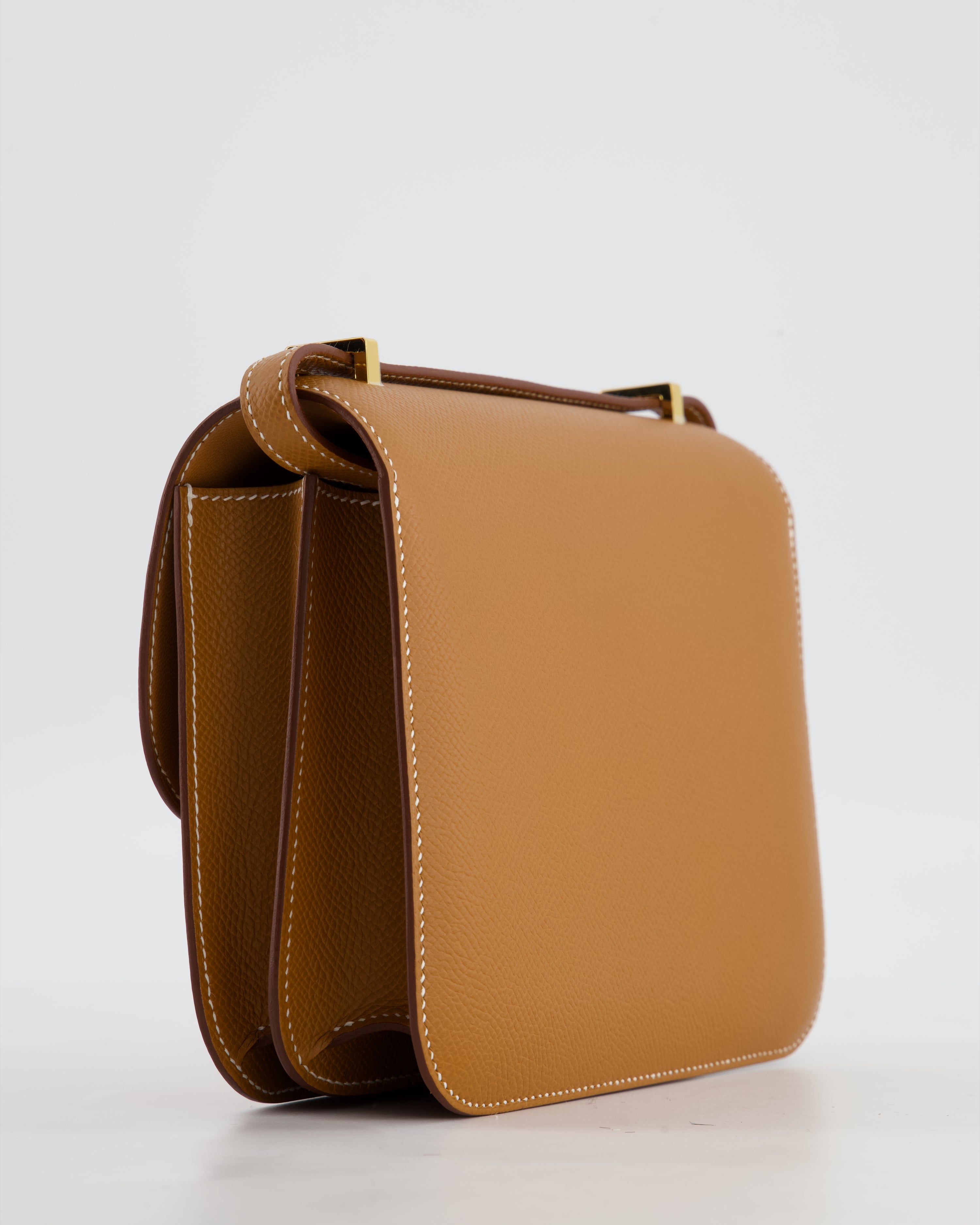 Hermès Mini Constance III Miroir 18 Bag in Gold Epsom Leather with Gold Hardware