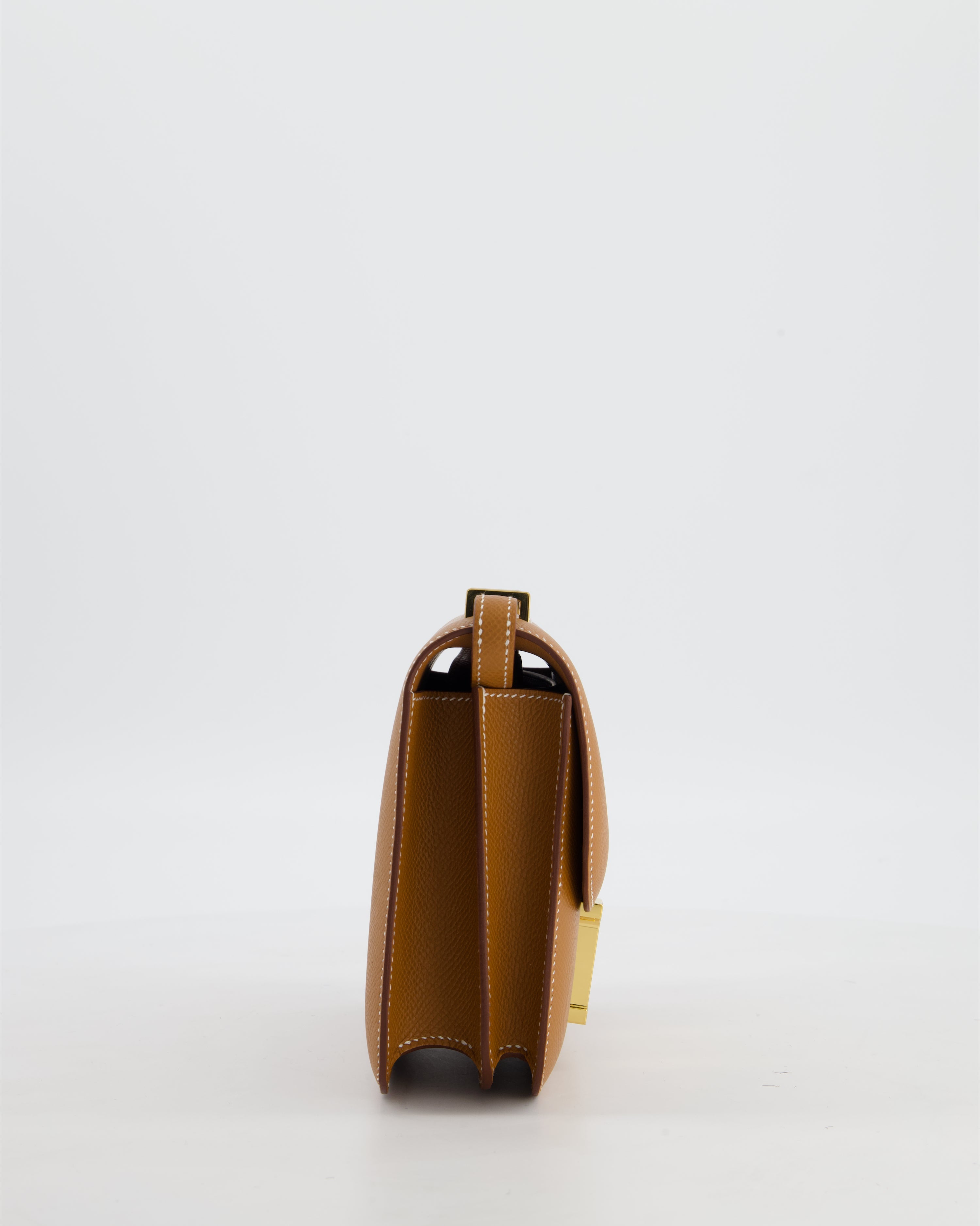 Hermès Mini Constance III Miroir 18 Bag in Gold Epsom Leather with Gold Hardware