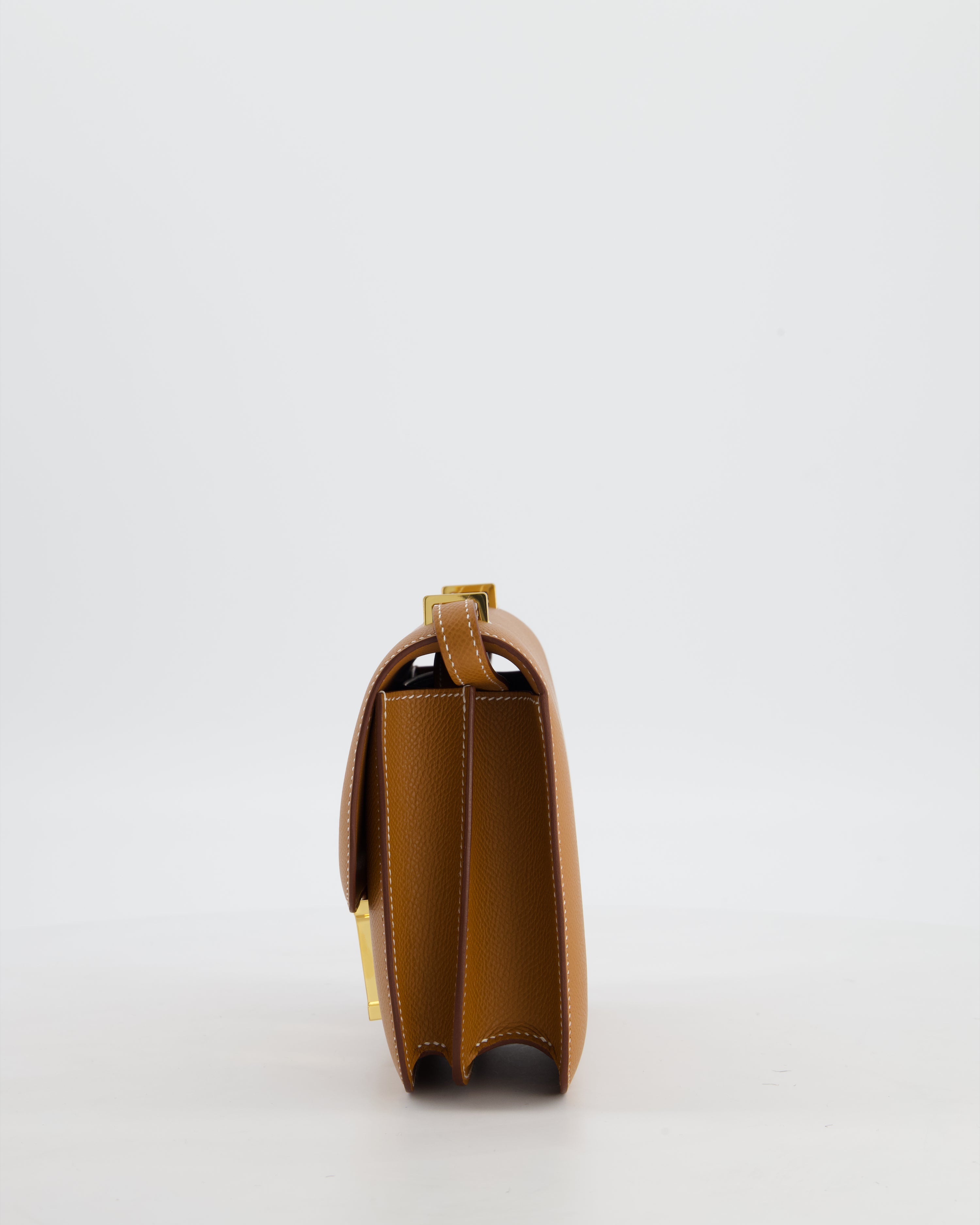 Hermès Mini Constance III Miroir 18 Bag in Gold Epsom Leather with Gold Hardware