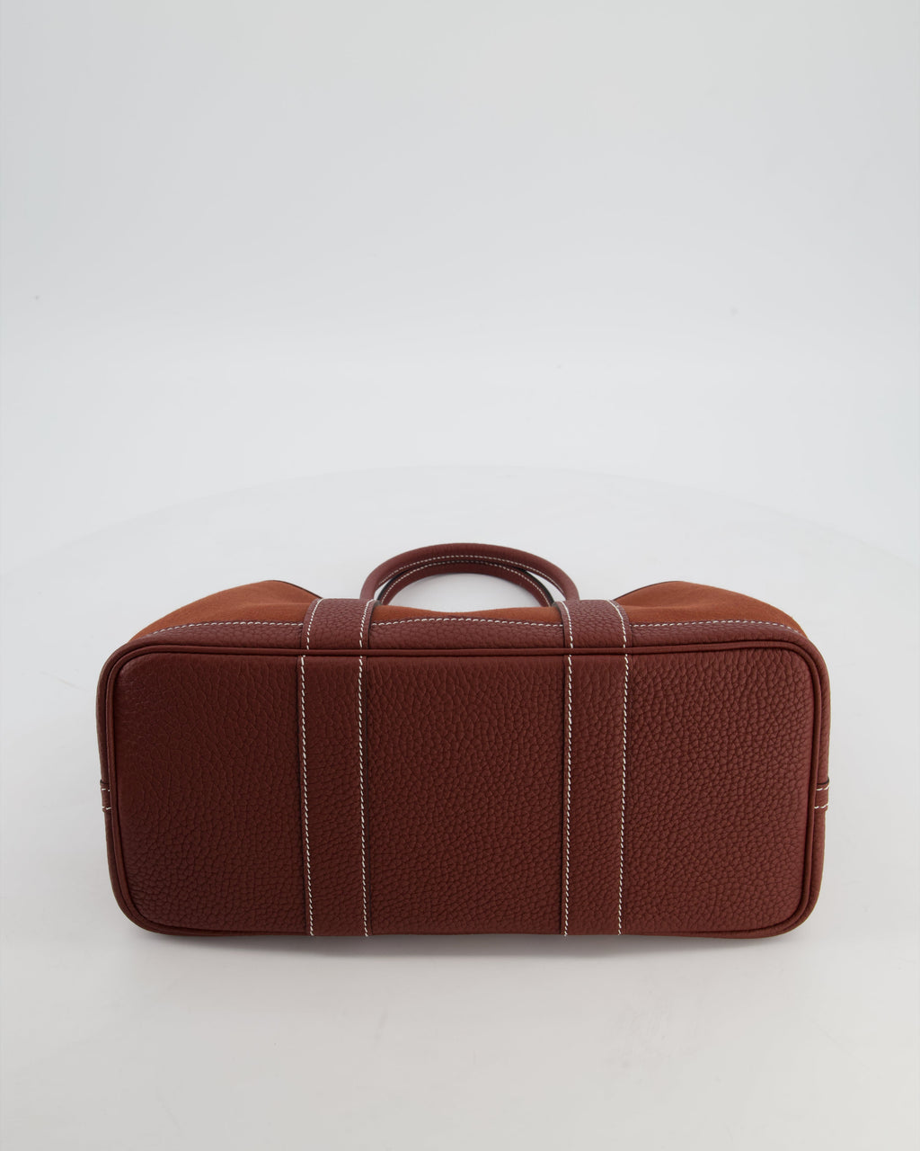 Hermès Garden Party 30 Bag in Rouge H Canvas and Negonda Leather with Palladium Hardware