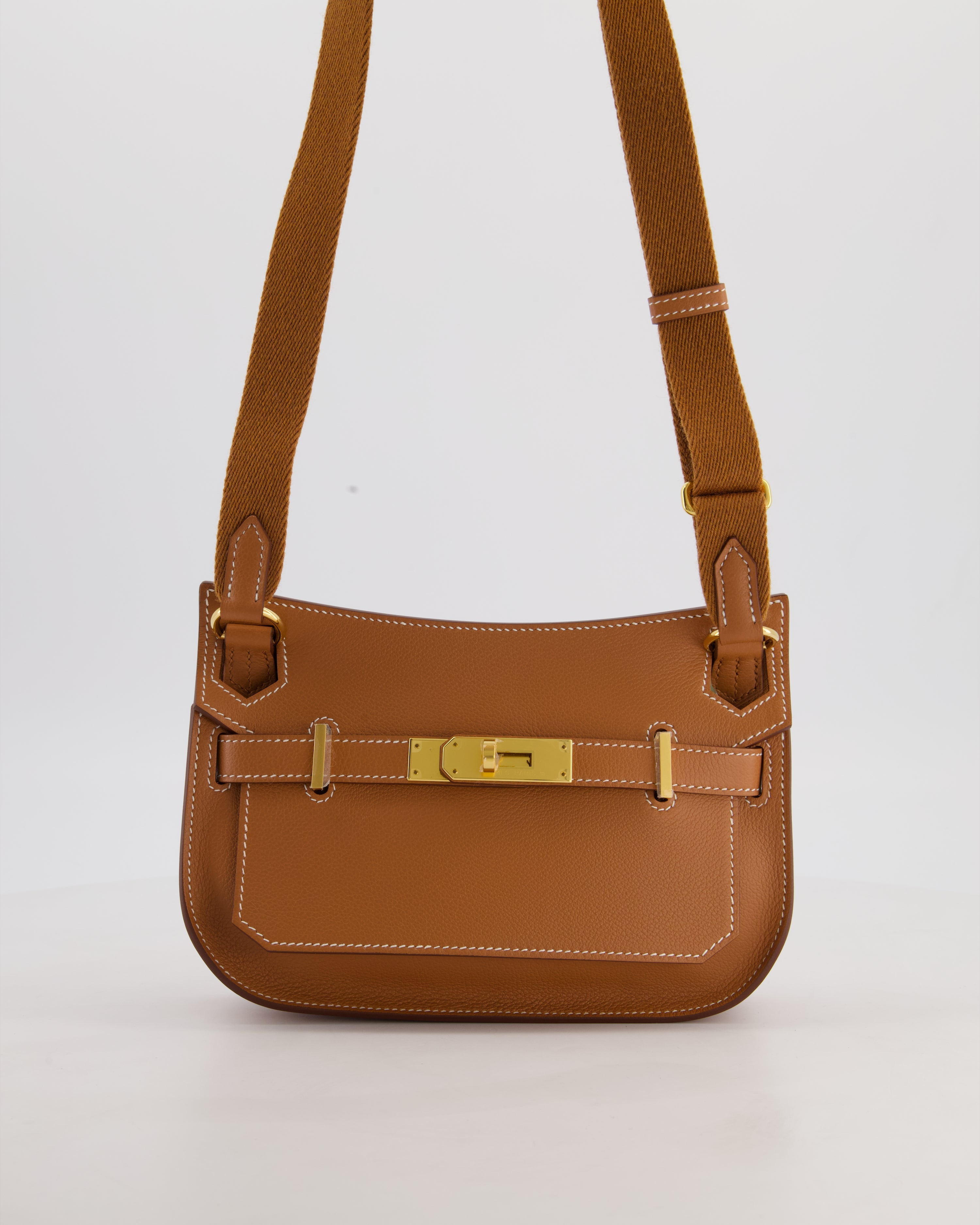 *RARE* Hermès Mini Jypsiere Bag in Gold Evercolour Leather with Gold Hardware