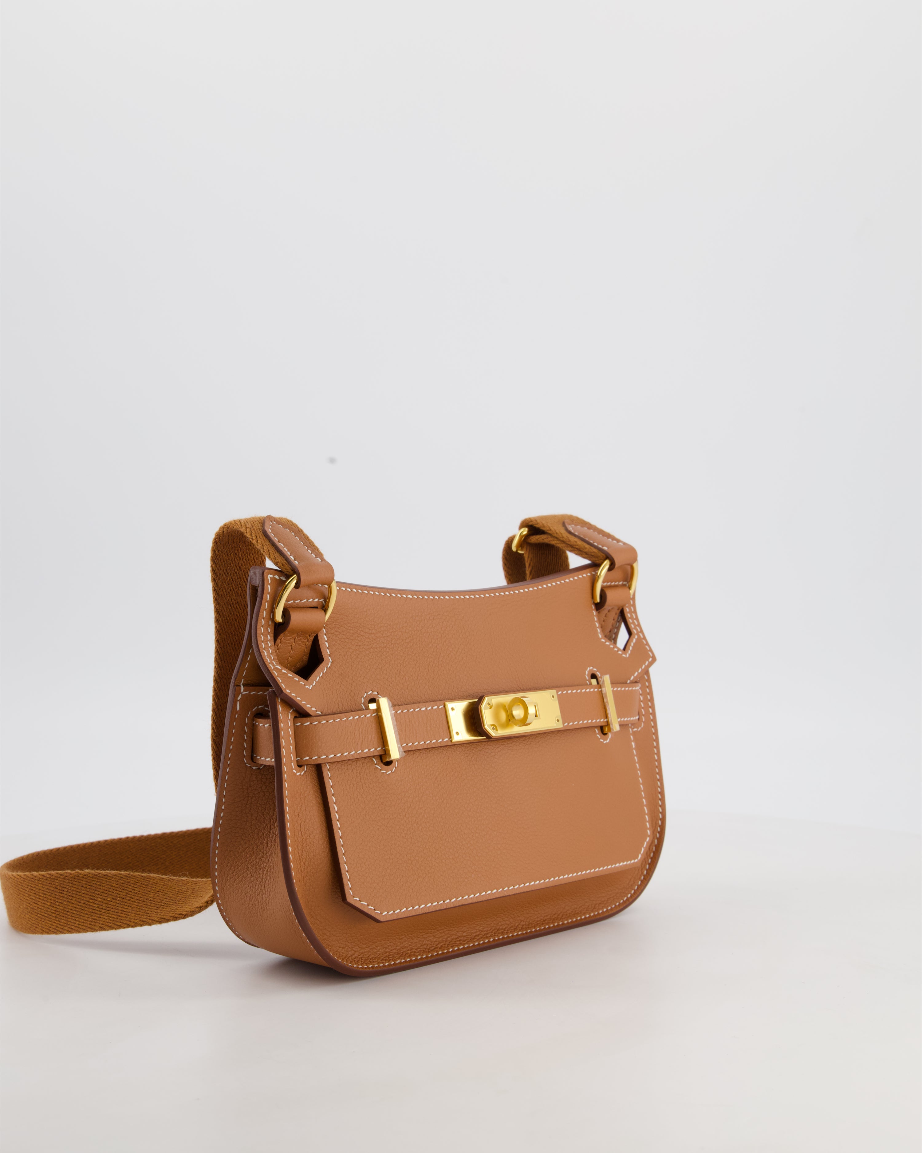 *RARE* Hermès Mini Jypsiere Bag in Gold Evercolour Leather with Gold Hardware