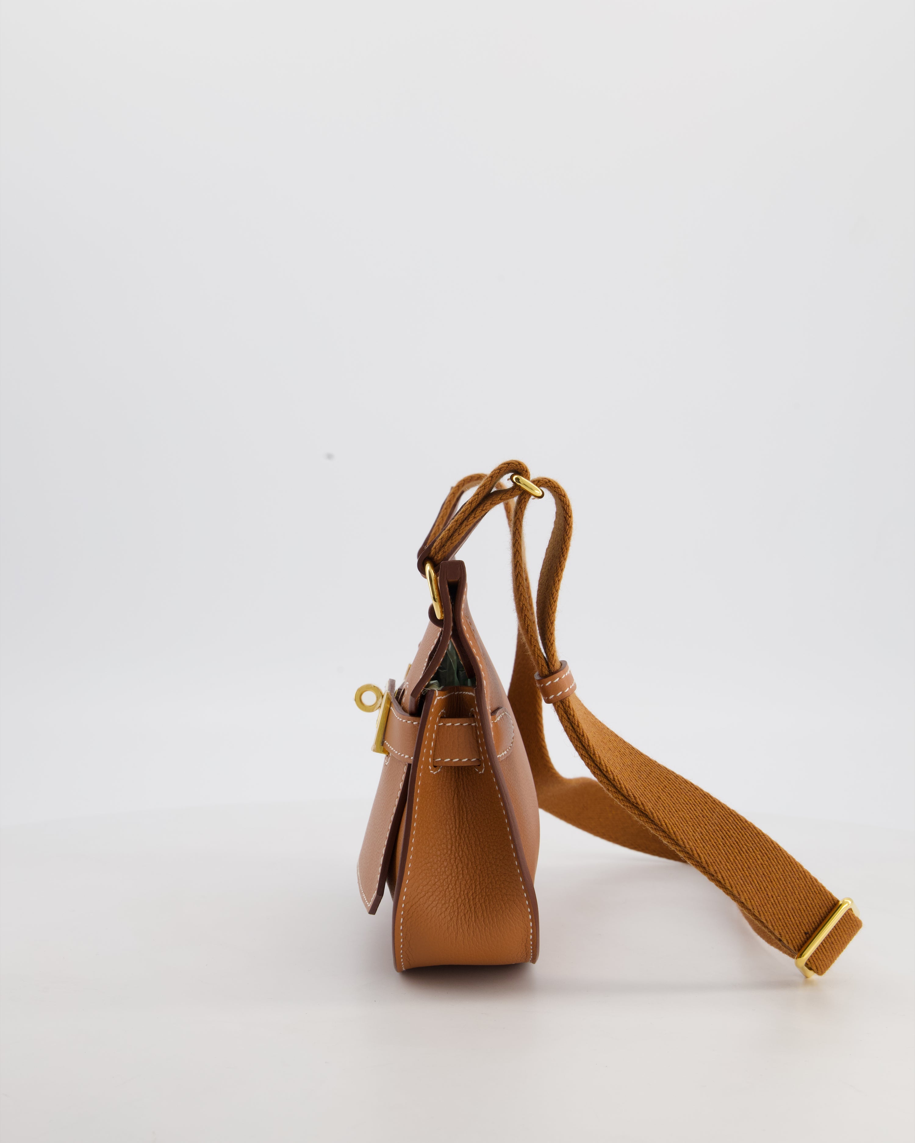 *RARE* Hermès Mini Jypsiere Bag in Gold Evercolour Leather with Gold Hardware
