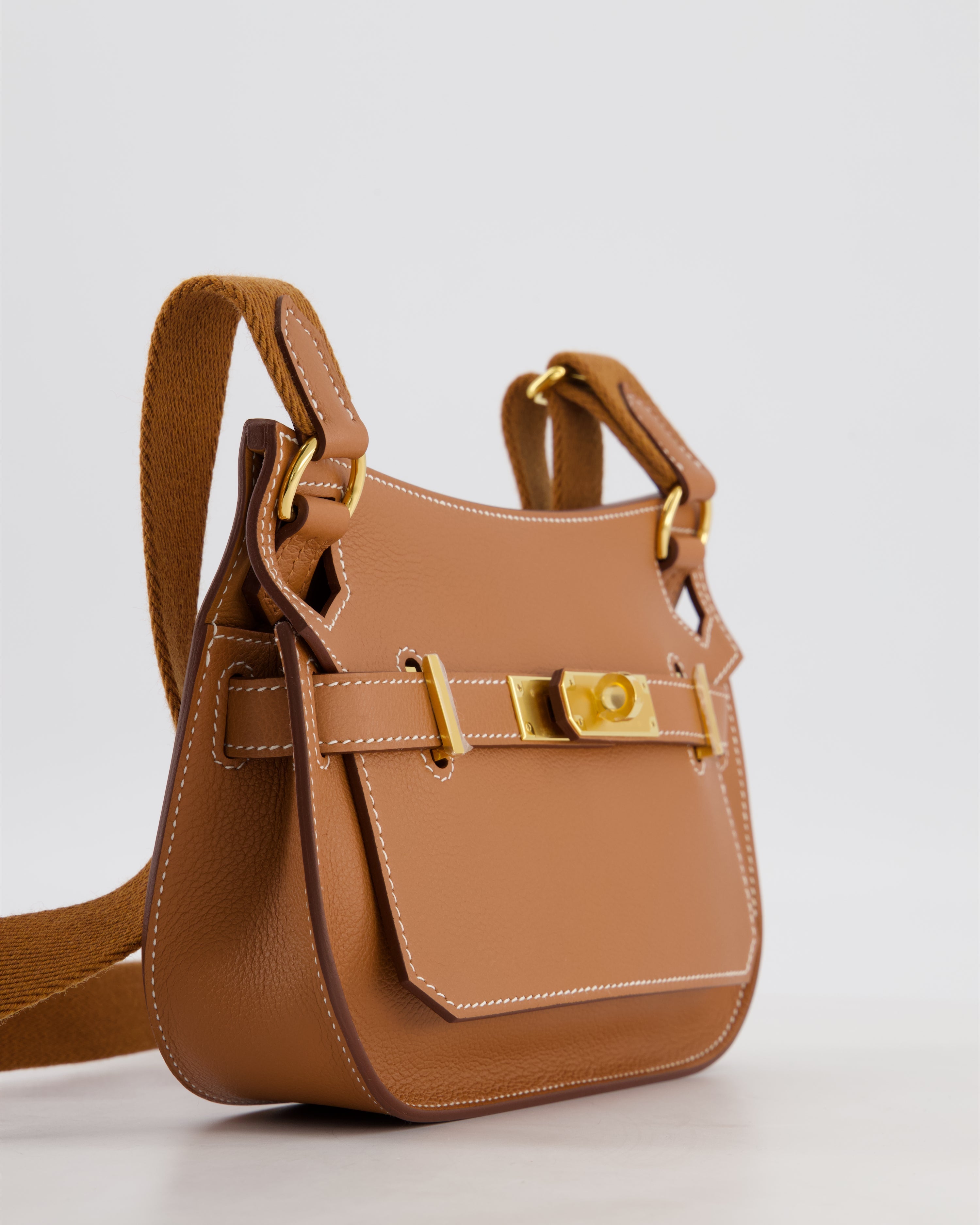 *RARE* Hermès Mini Jypsiere Bag in Gold Evercolour Leather with Gold Hardware