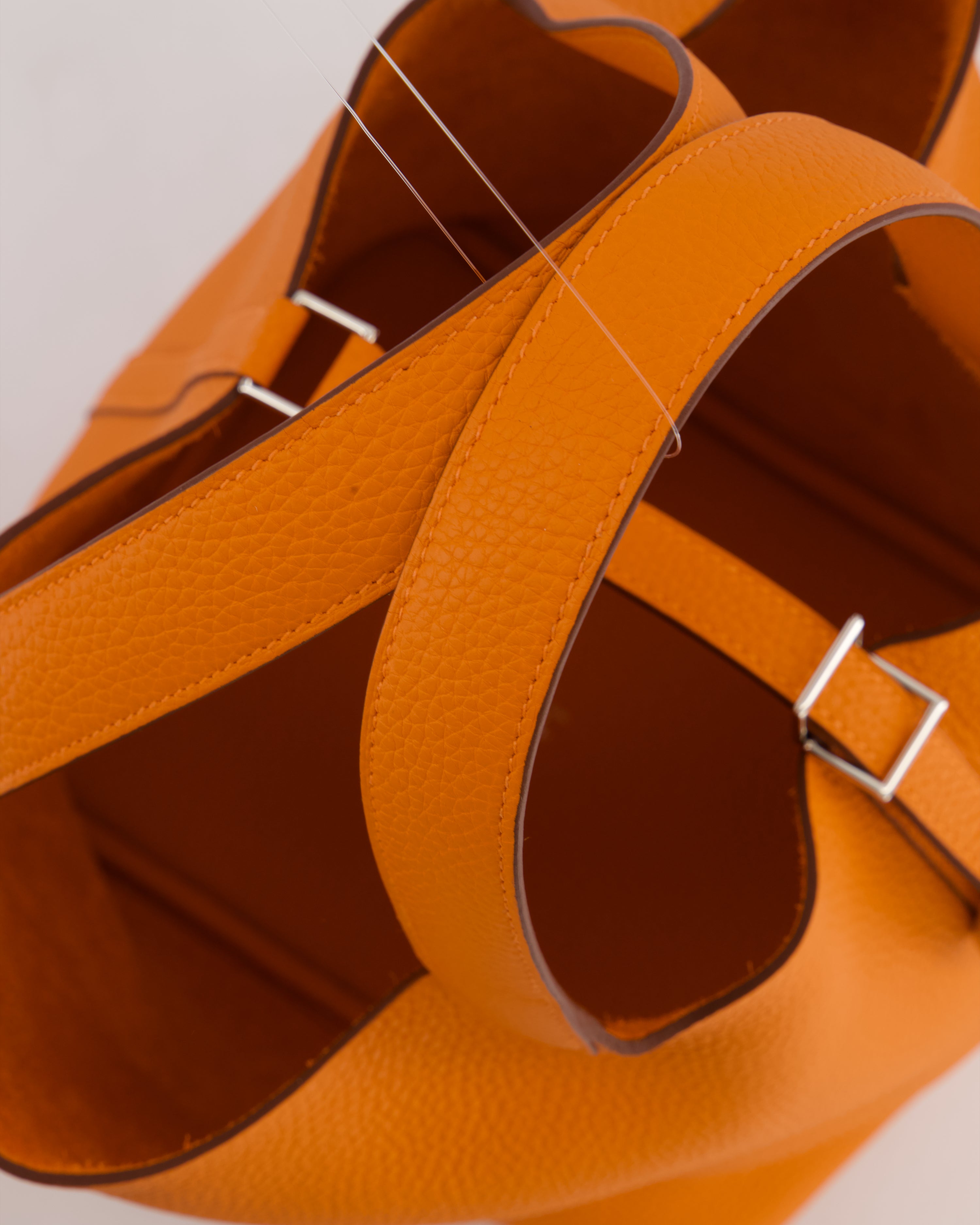 Hermès Picotin Lock 22 Bag in Orange Taurillon Clemence Leather with Palladium Hardware