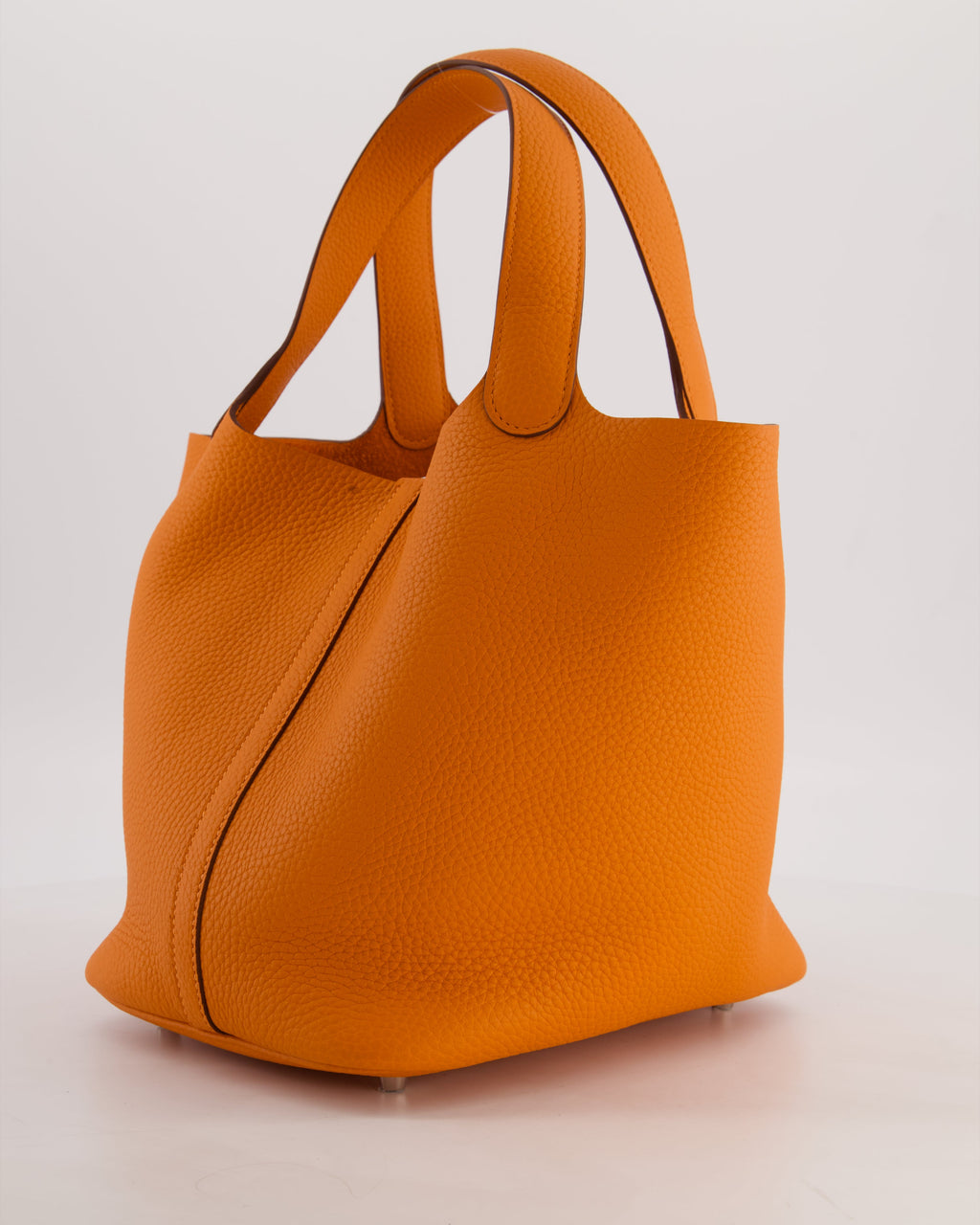Hermès Picotin Lock 22 Bag in Orange Taurillon Clemence Leather with Palladium Hardware