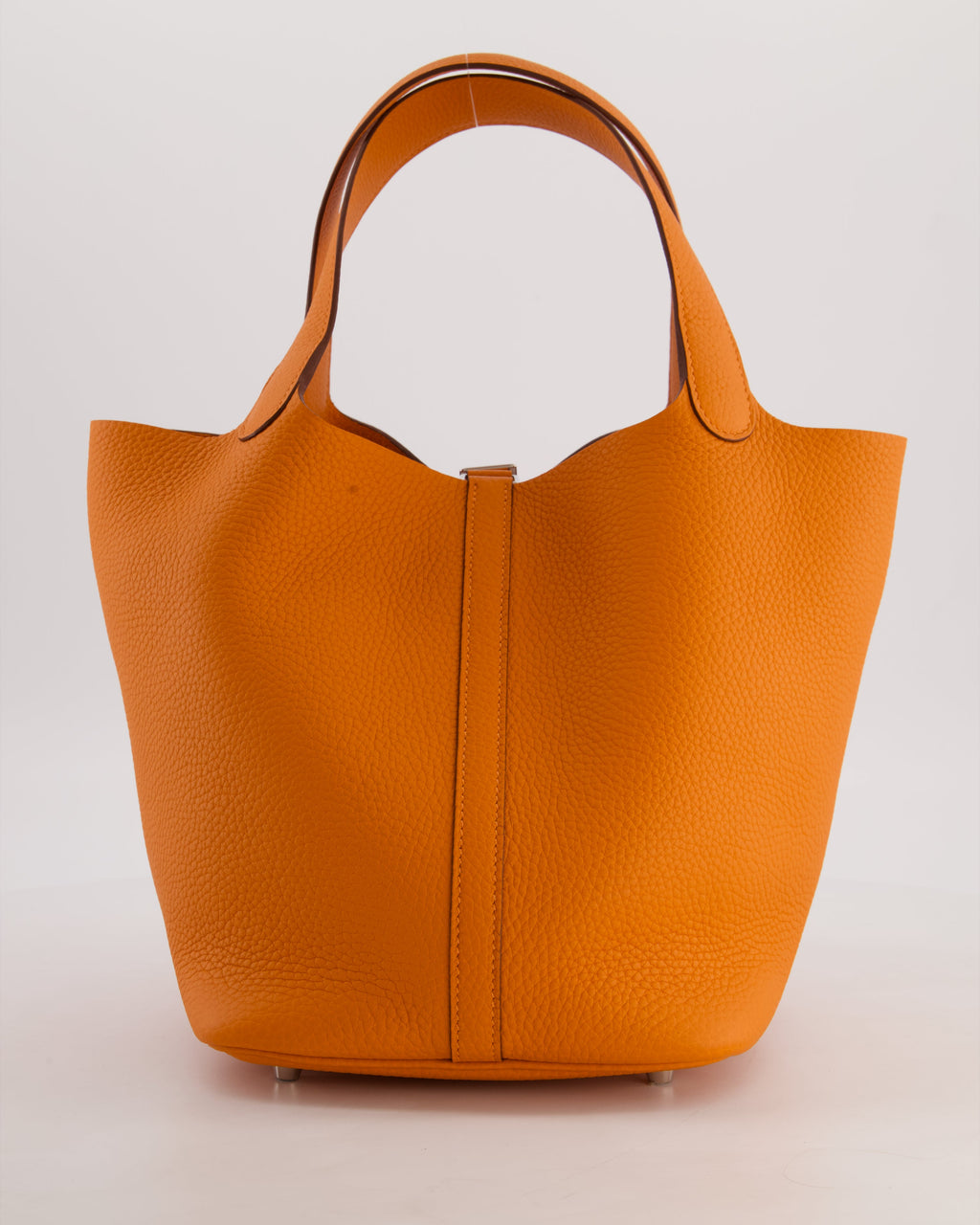 Hermès Picotin Lock 22 Bag in Orange Taurillon Clemence Leather with Palladium Hardware