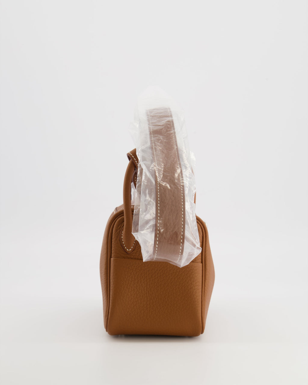 Hermès Mini Lindy Bag in Gold Taurillon Clemence Leather with Palladium Hardware
