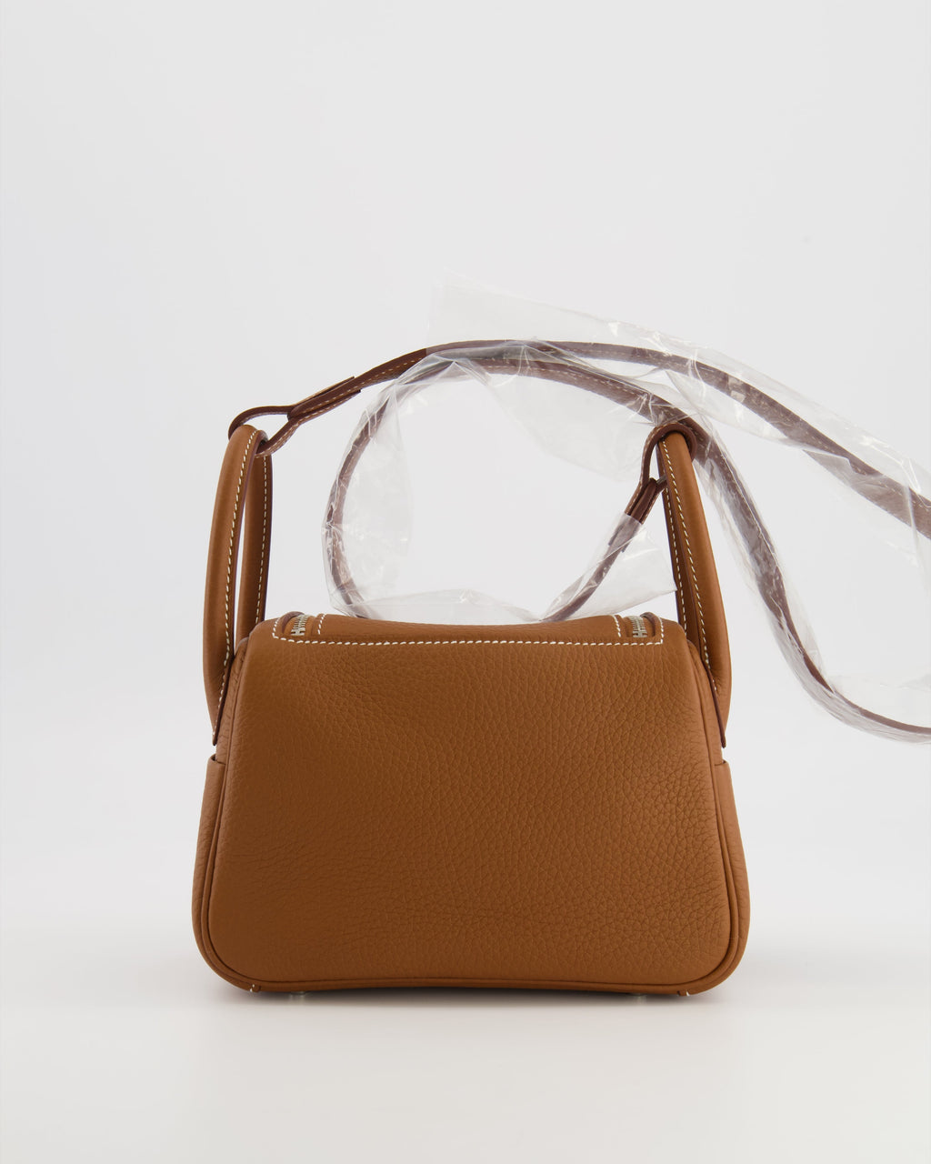 Hermès Mini Lindy Bag in Gold Taurillon Clemence Leather with Palladium Hardware