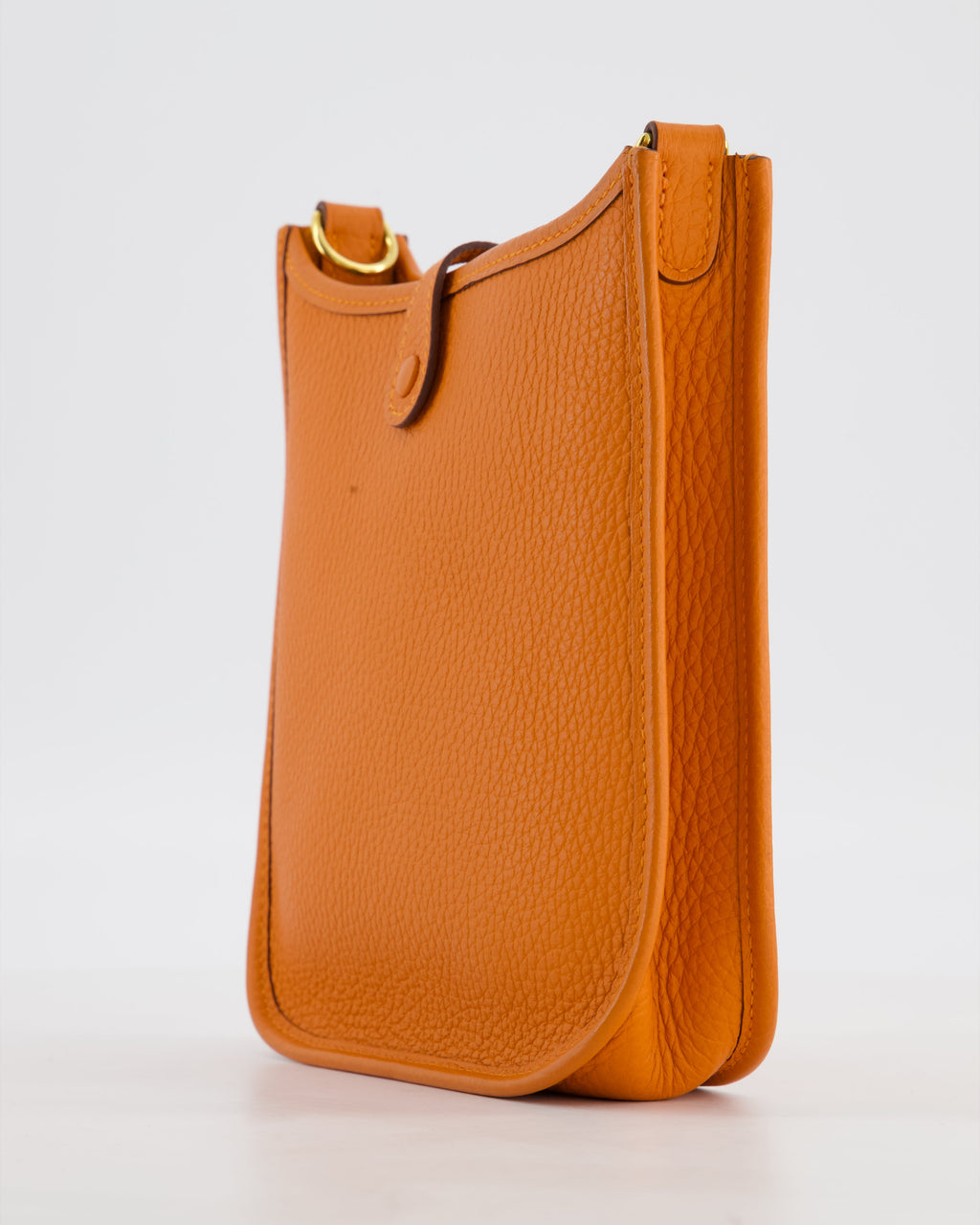 Hermès Mini Evelyne Bag in Orange Clemence Leather with Gold Hardware