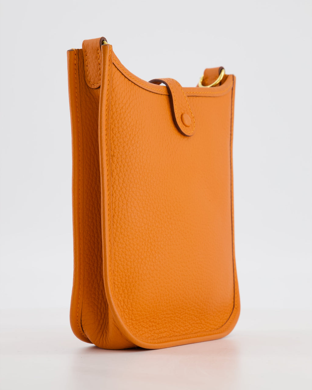 Hermès Mini Evelyne Bag in Orange Clemence Leather with Gold Hardware