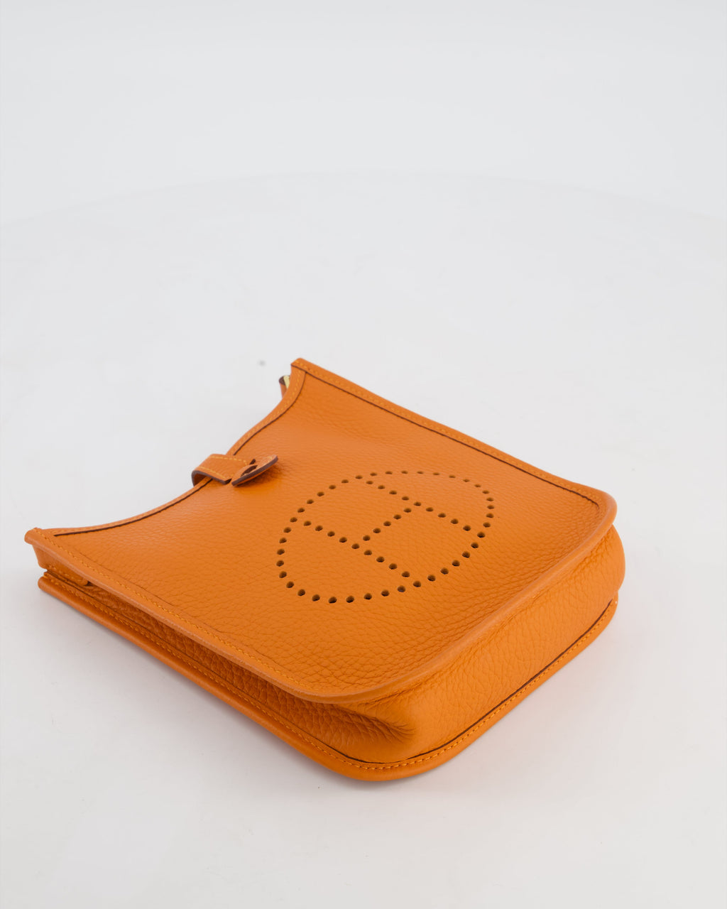 Hermès Mini Evelyne Bag in Orange Clemence Leather with Gold Hardware