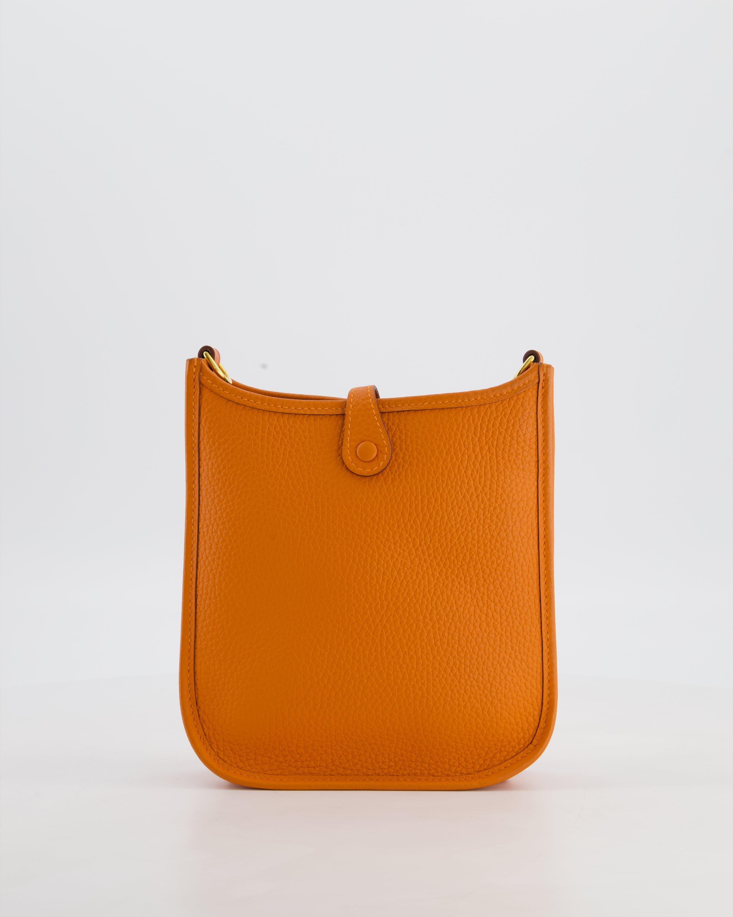 Hermès Mini Evelyne Bag in Orange Clemence Leather with Gold Hardware