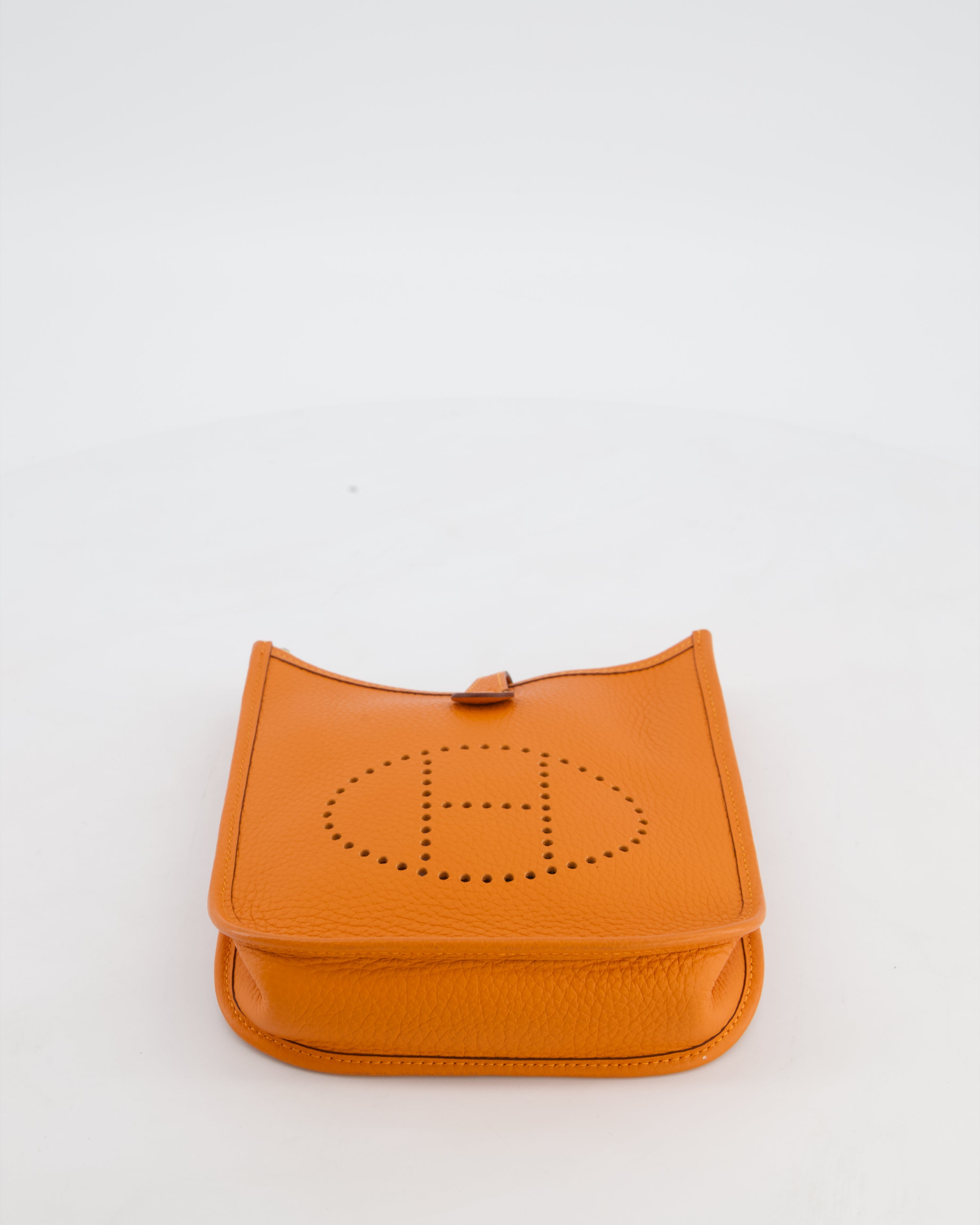 Hermès Mini Evelyne Bag in Orange Clemence Leather with Gold Hardware