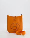 Hermès Mini Evelyne Bag in Orange Clemence Leather with Gold Hardware