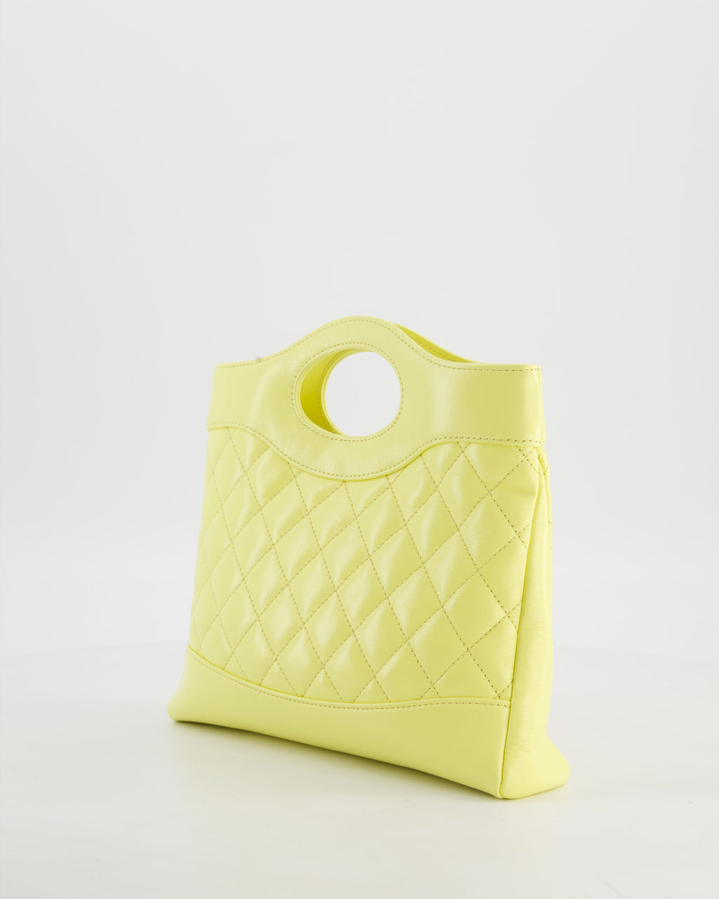 Chanel Small 31 Bag with Chain in Yellow Shiny Calfskin Leather with Champagne Gold Hardware