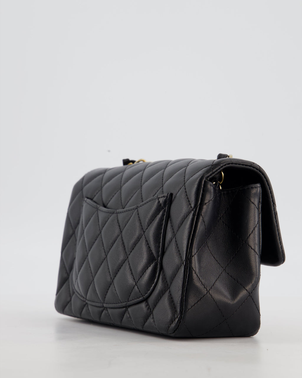 Chanel Black Mini Rectangular Flap Bag in Lambskin Leather with Gold Hardware