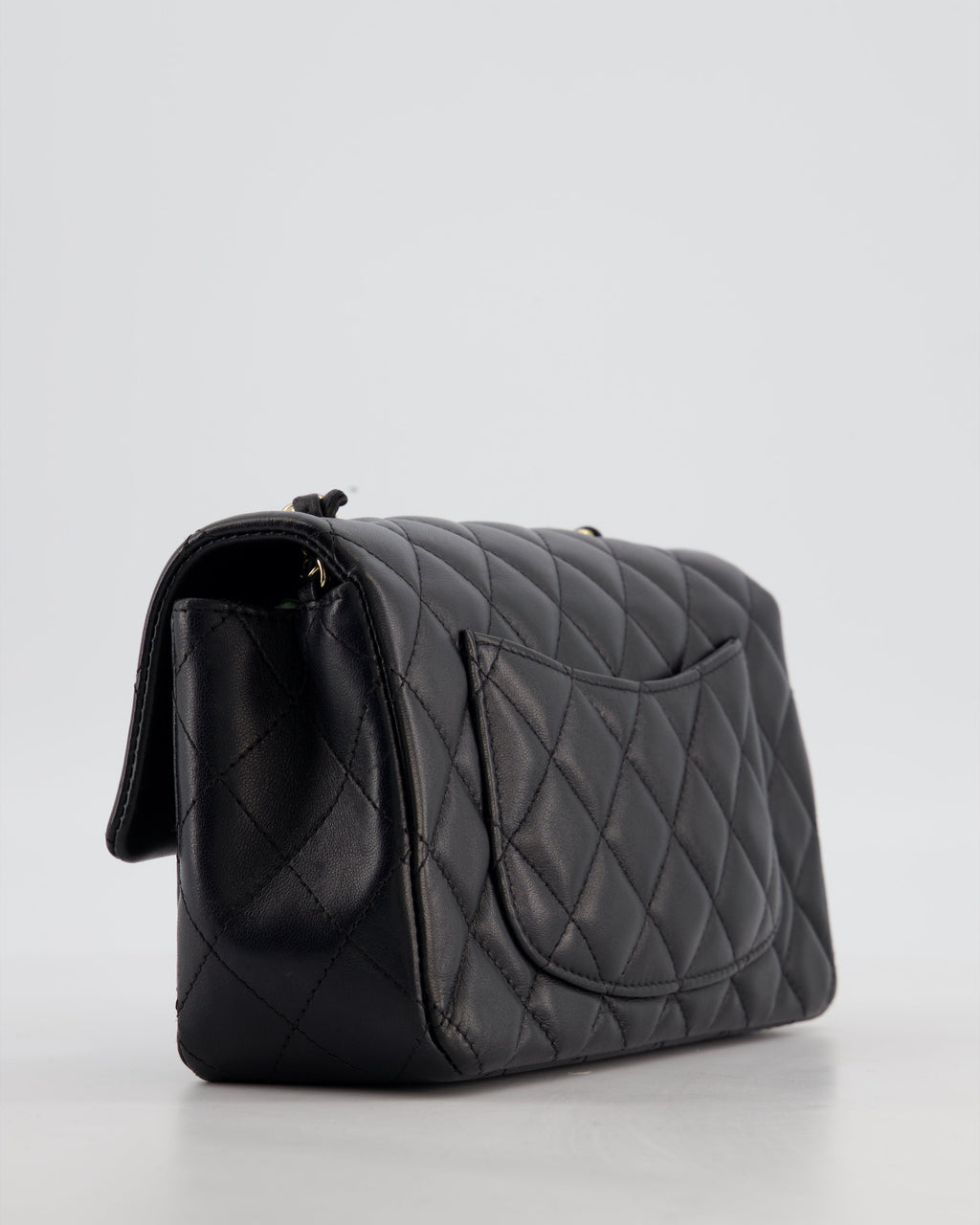 Chanel Black Mini Rectangular Flap Bag in Lambskin Leather with Gold Hardware