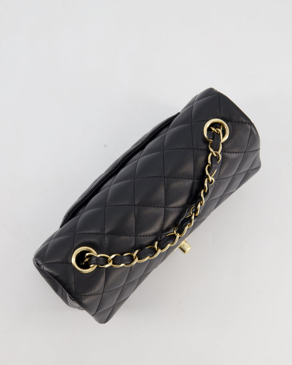 Chanel Black Mini Rectangular Flap Bag in Lambskin Leather with Gold Hardware