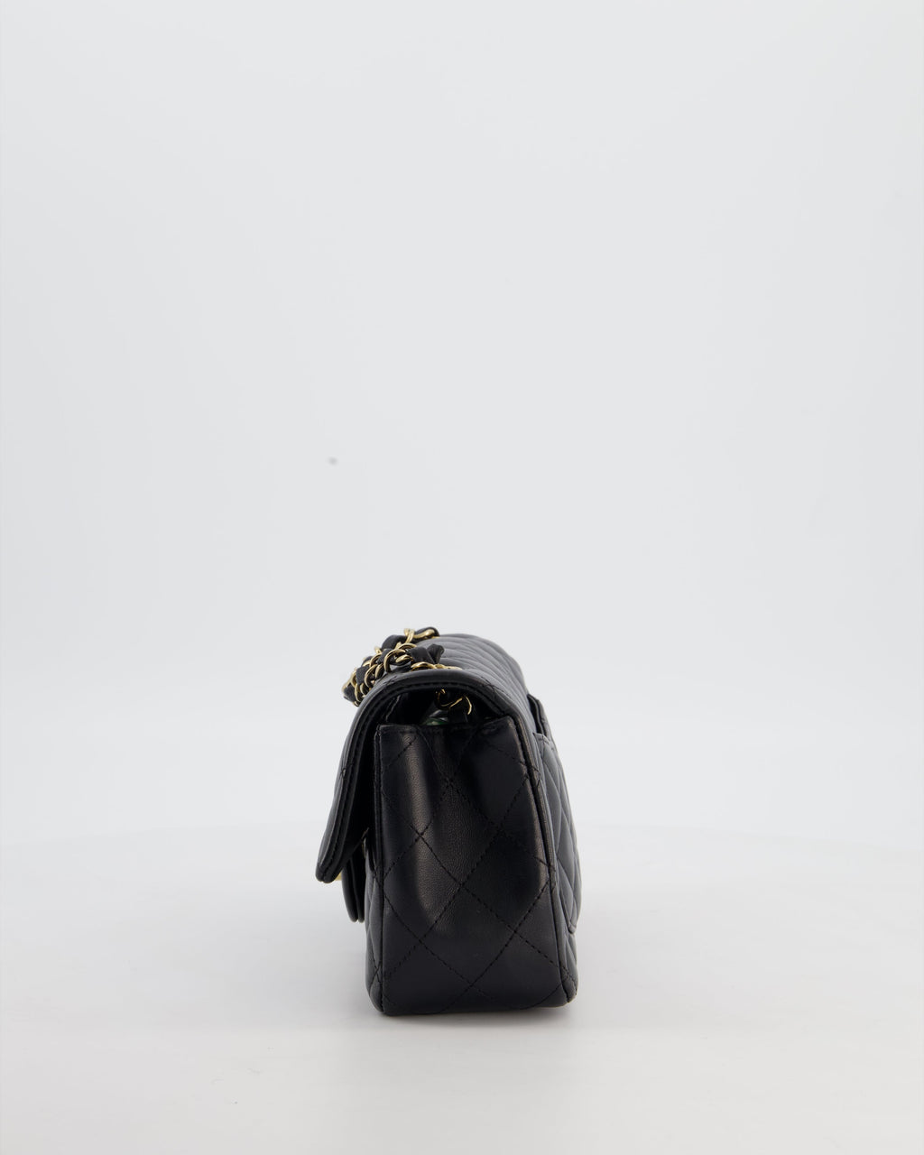 Chanel Black Mini Rectangular Flap Bag in Lambskin Leather with Gold Hardware