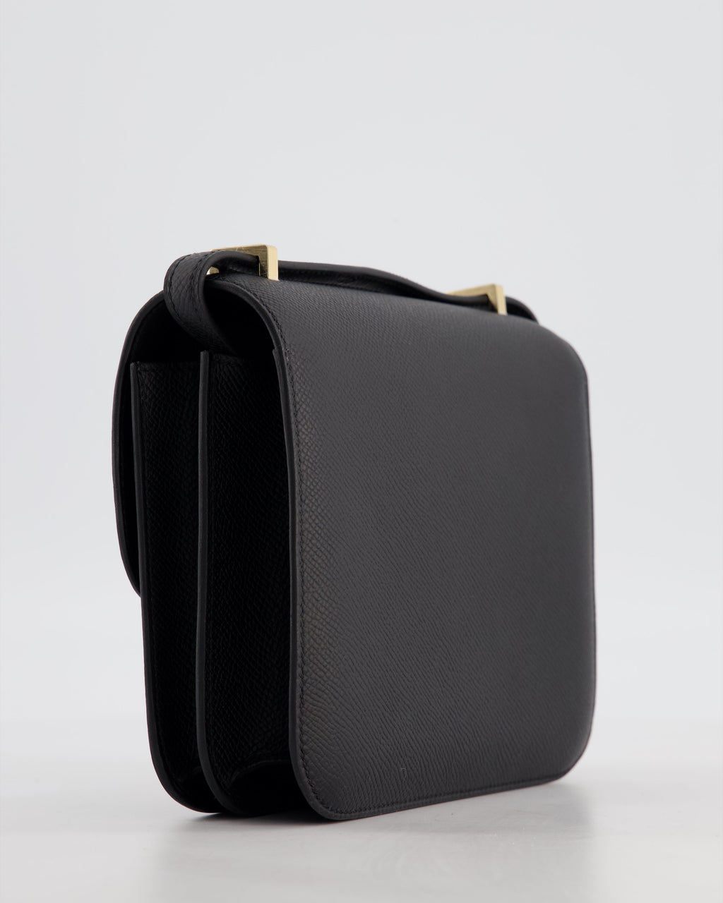 *RARE* Hermès Mini Constance III Mirror 18 Bag in Noir Epsom Leather with Brushed Permabrass Hardware
