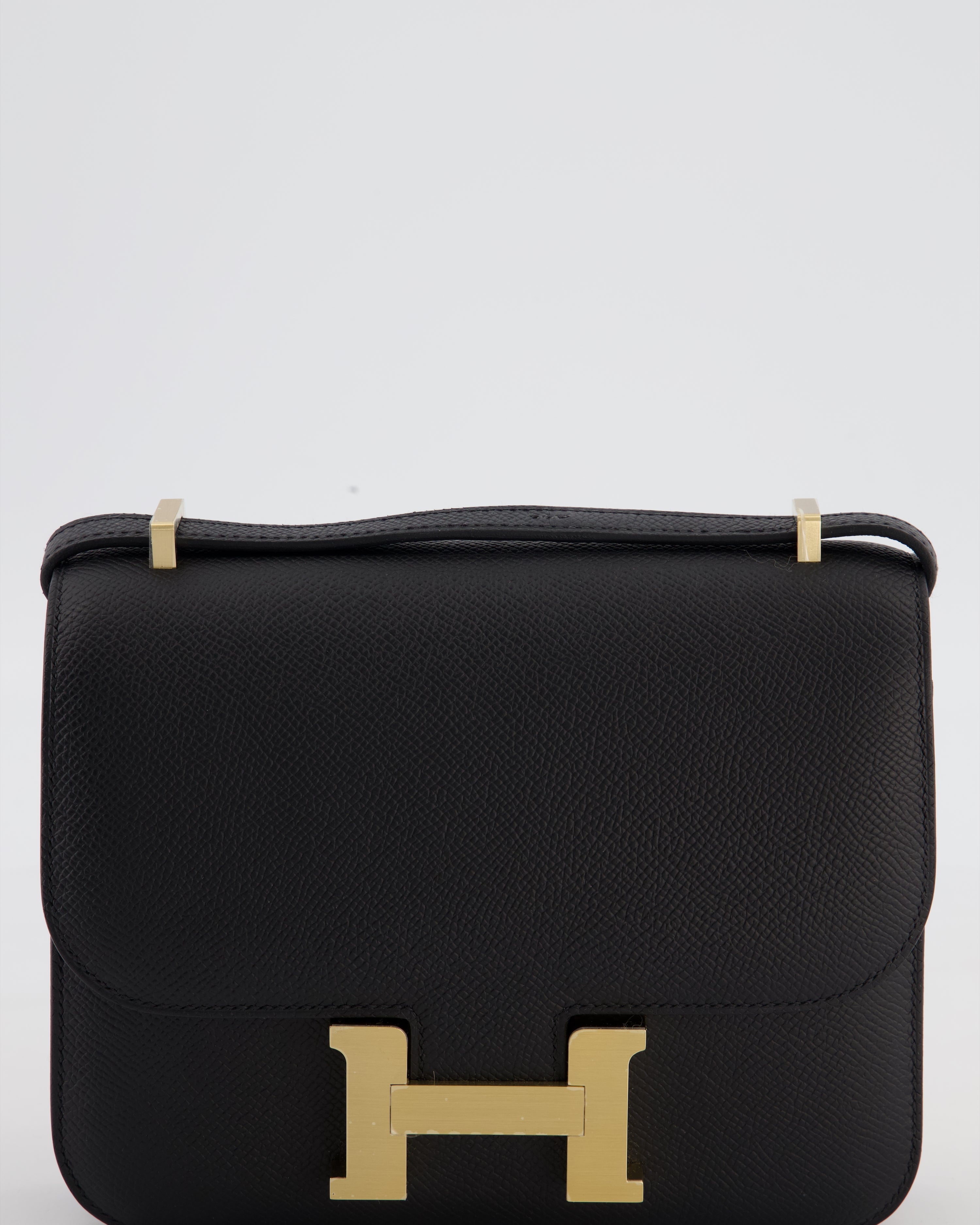 *RARE* Hermès Mini Constance III Mirror 18 Bag in Noir Epsom Leather with Brushed Permabrass Hardware